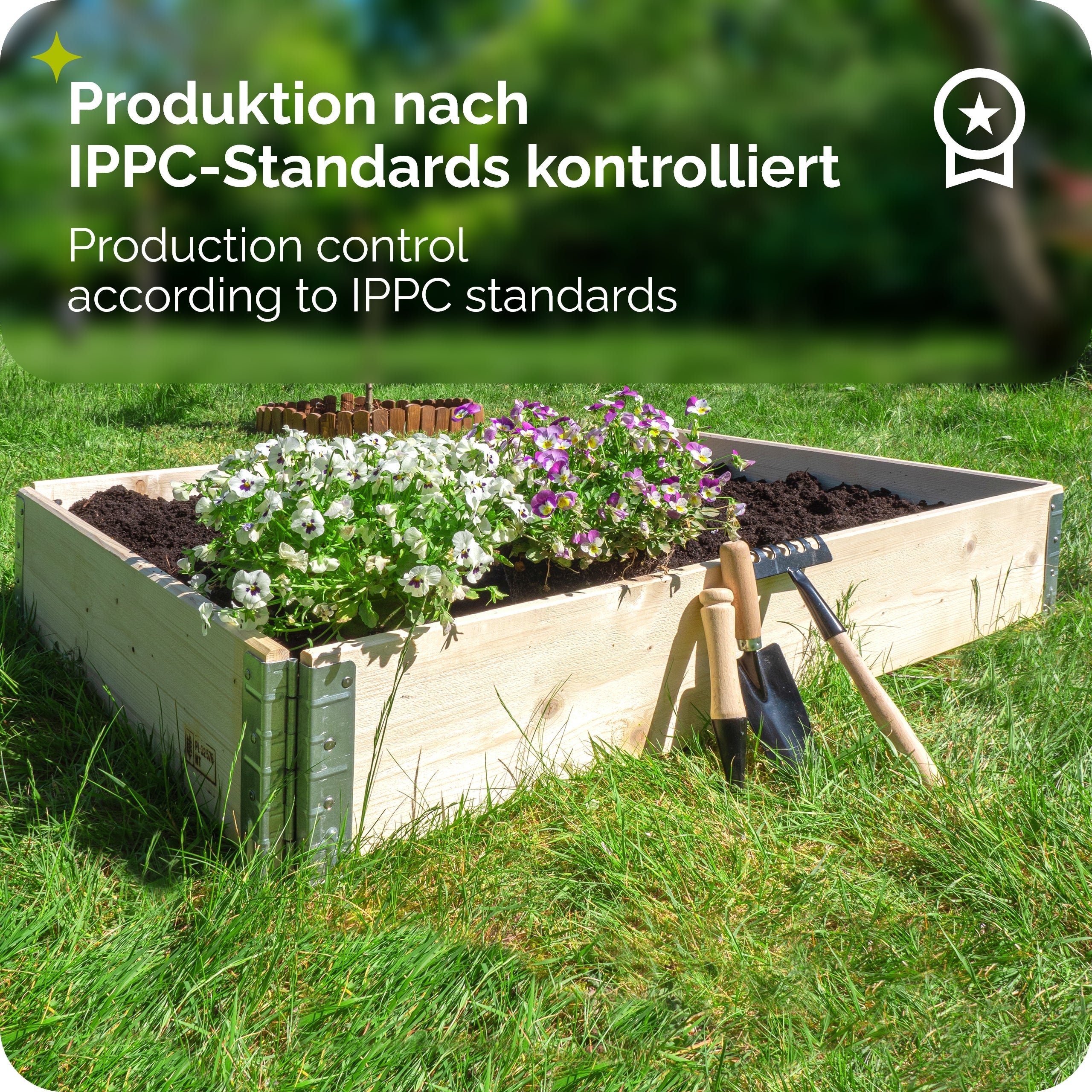 Palettenrahmen Hochbeet Holz für Pflanzen GD-0075