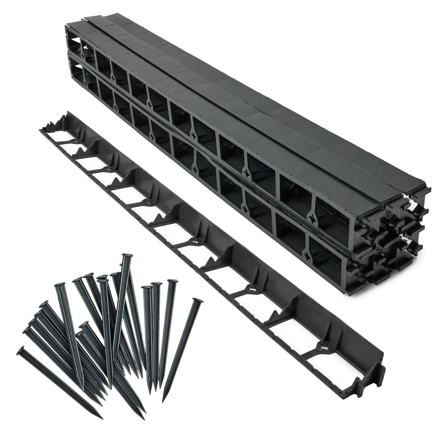 #Farbe_Schwarz#Größe_12 m x 4,5 cm mit 50 Befestigungsnägel#Menge_12 Stück