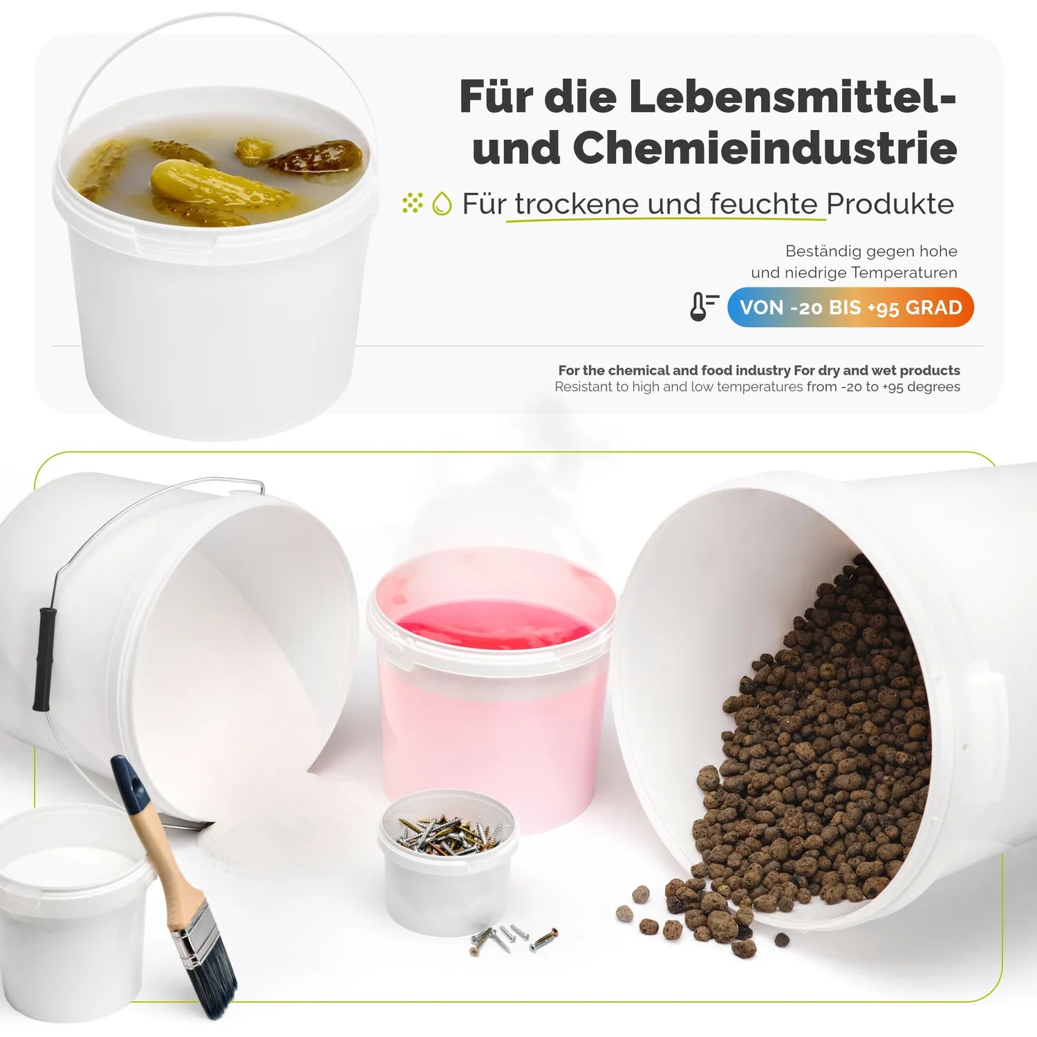 Eimer mit Deckel Weiß GD-0071