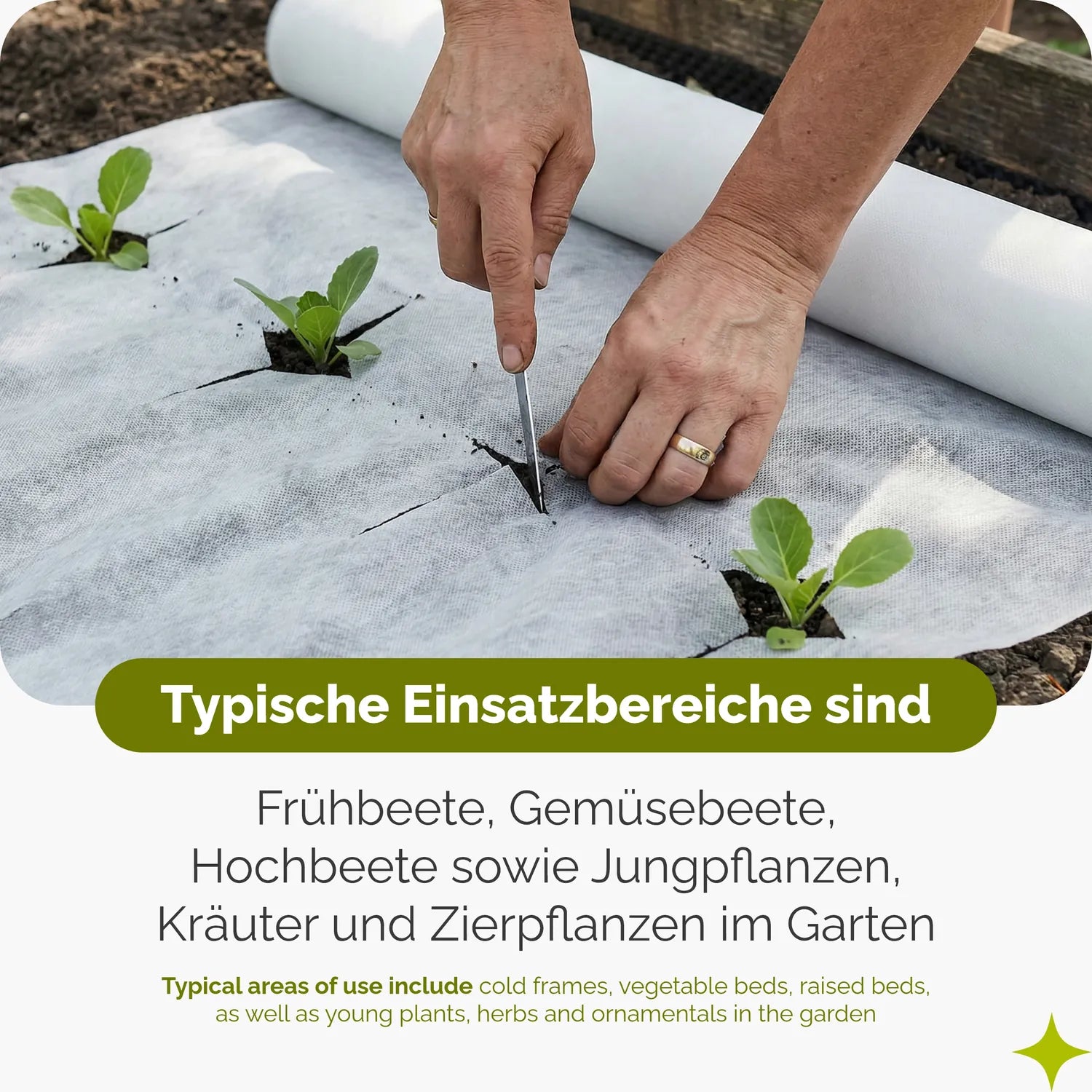 Pflanzenschutzvlies 17 g/m² - Gartenvlies UV-beständig Atmungsaktiv für Frostschutz GD-0175