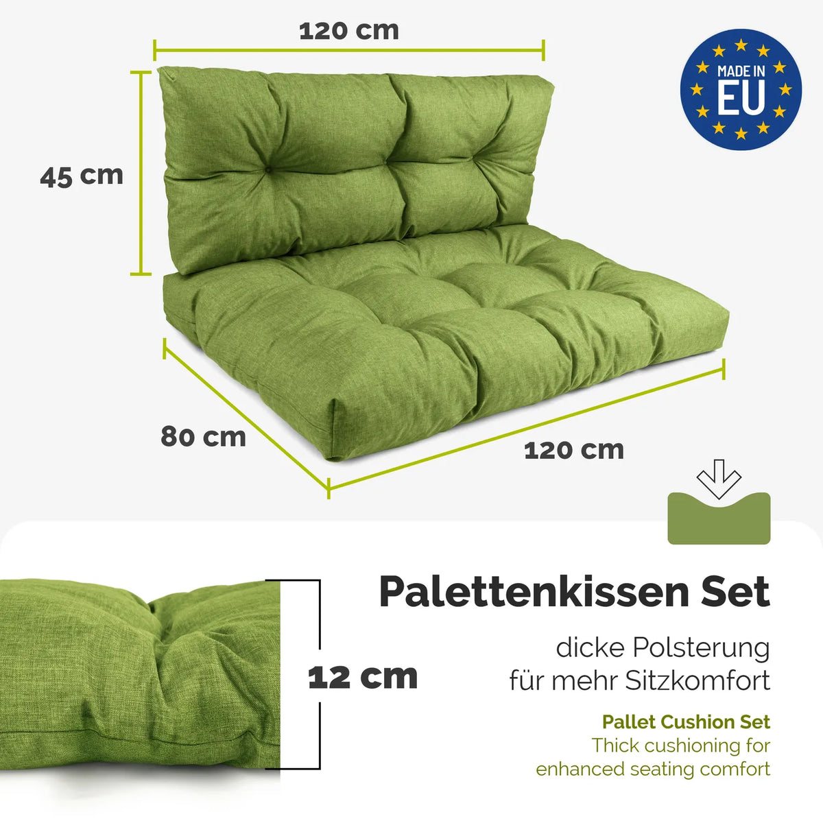 #Farbe_Grün#Kissenart_Set Sitzkissen + Rückenkissen