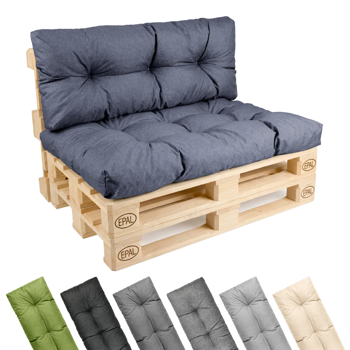 #Farbe_Marineblau#Kissenart_Set Sitzkissen + Rückenkissen
