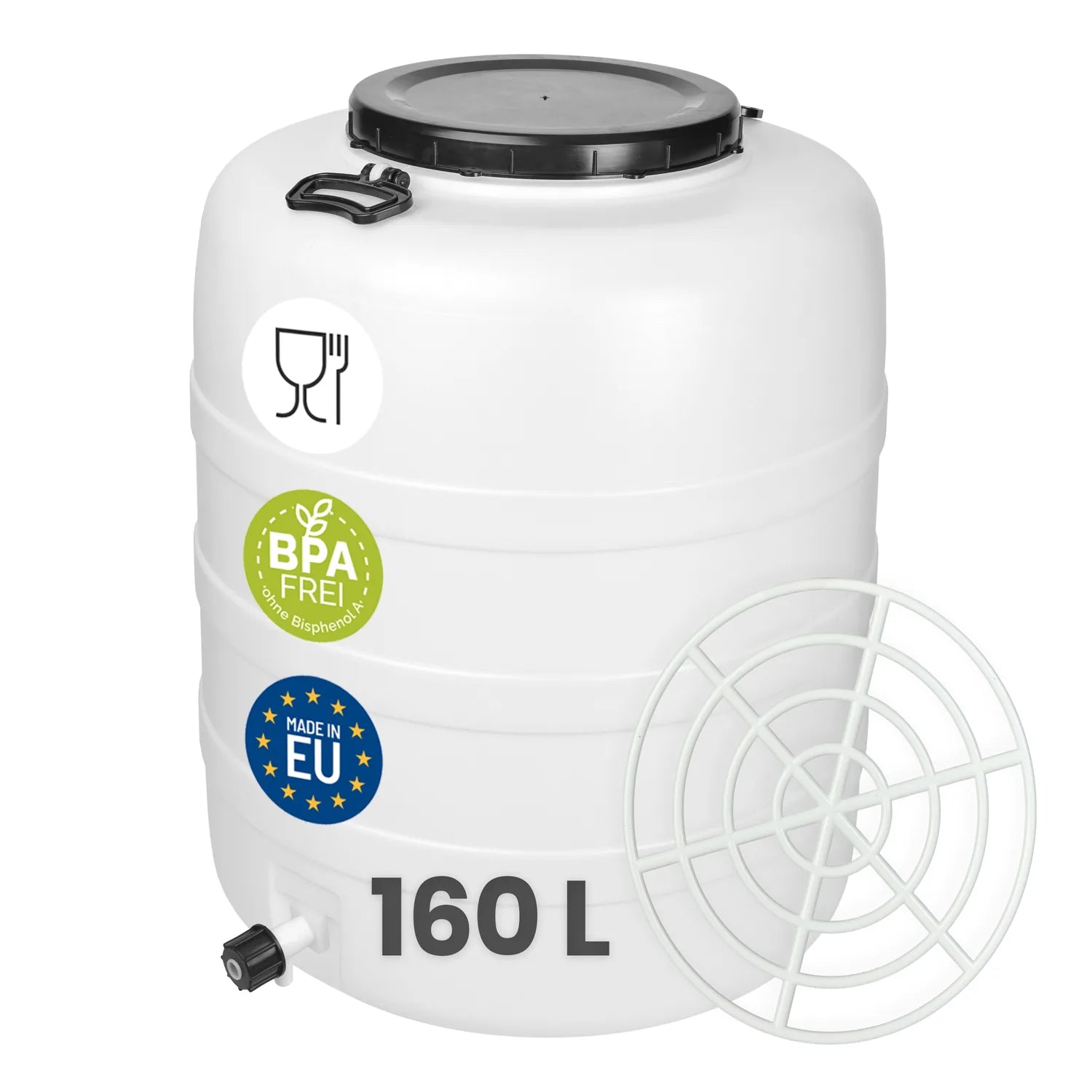 #Kapazität_160 L (mit Hahn und Pressring)