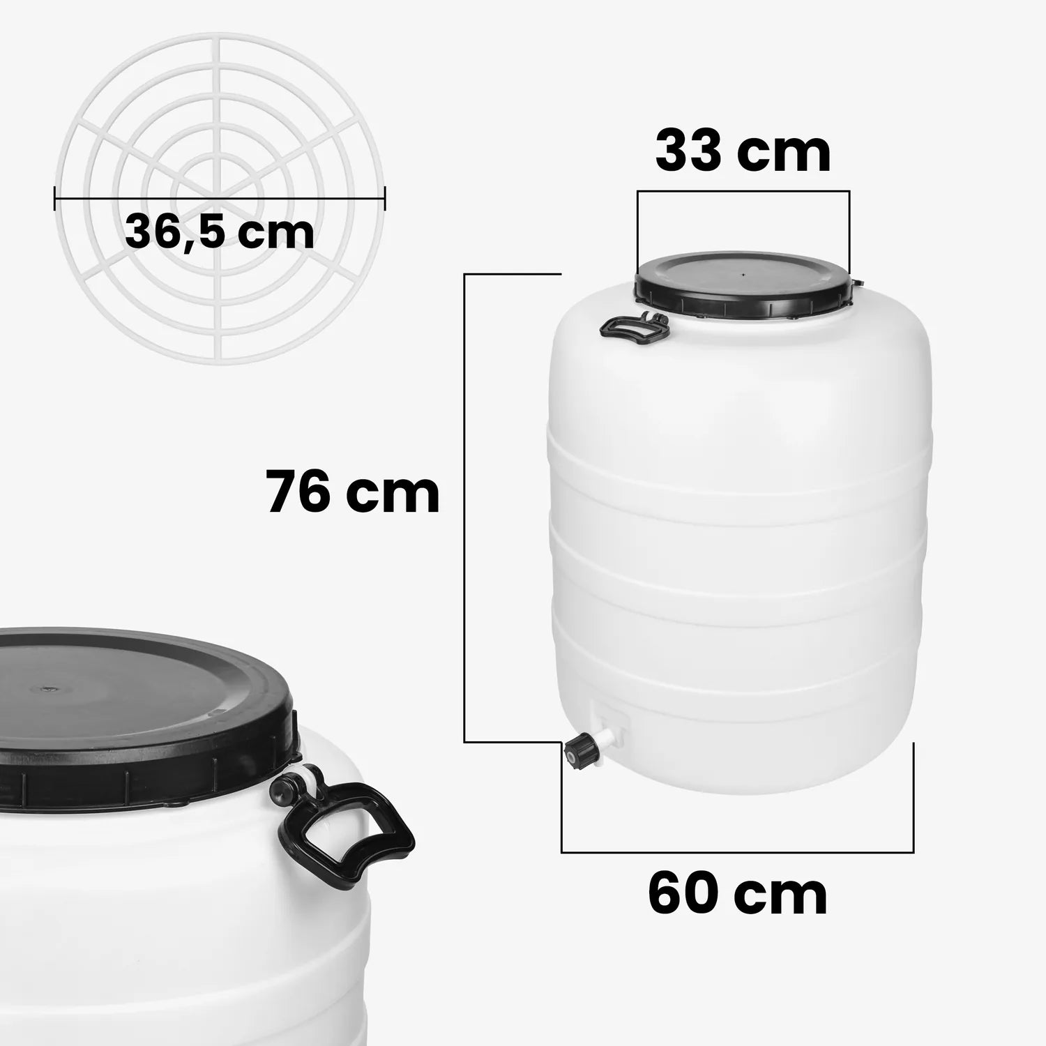 #Kapazität_160 L (mit Hahn und Pressring)