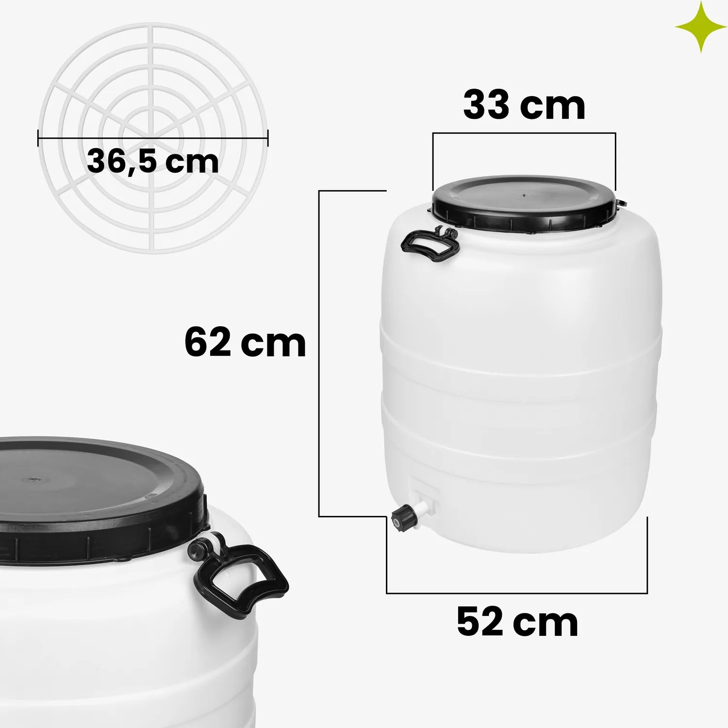 #Kapazität_90 L (mit Hahn und Pressring)
