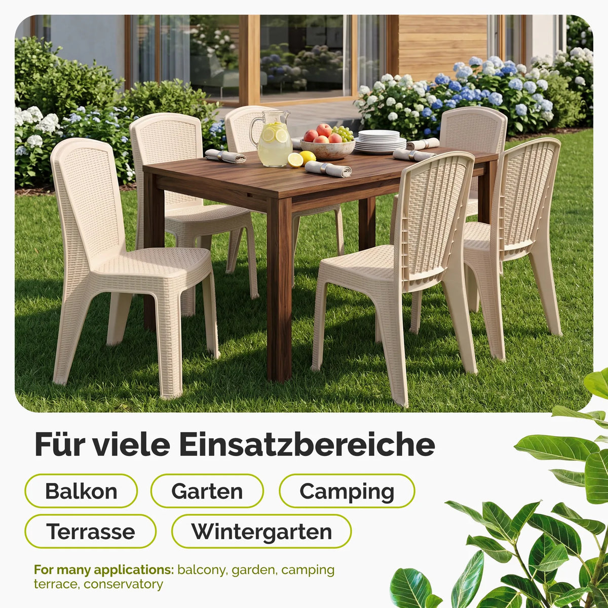 Gartenstuhl Hochlehner stapelbar wetterfest Rattan-Optik GD-0271