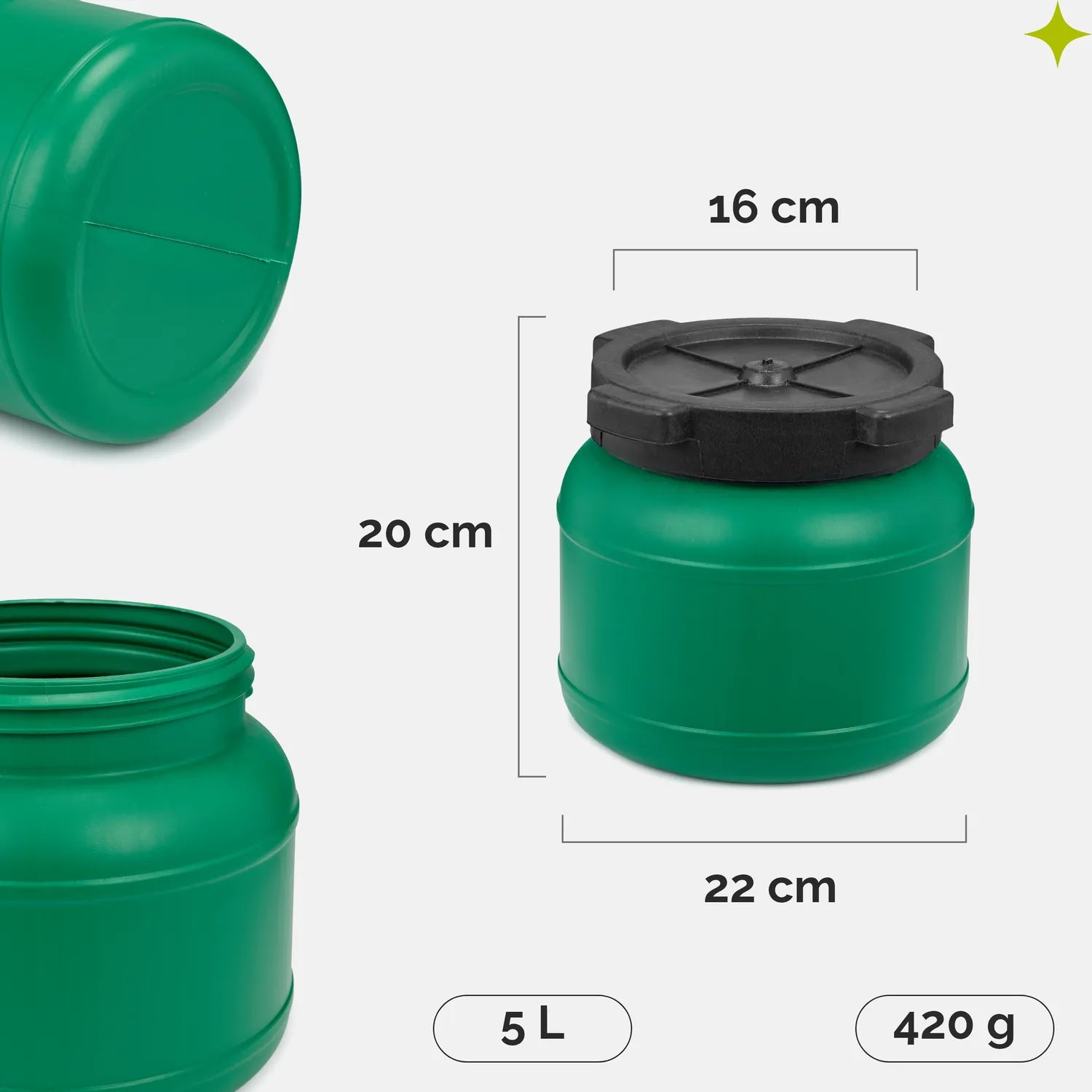 #Farbe_Grün#Kapazität_5 L