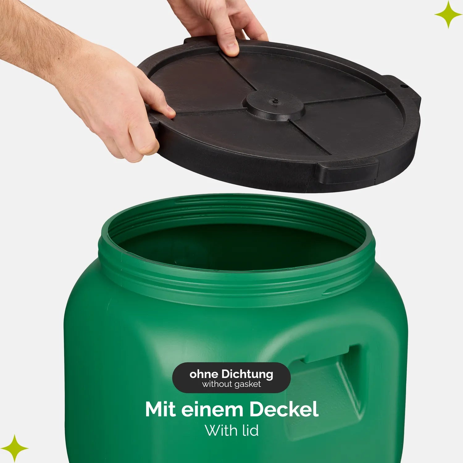 #Farbe_Grün mit Hahn#Kapazität_40 L