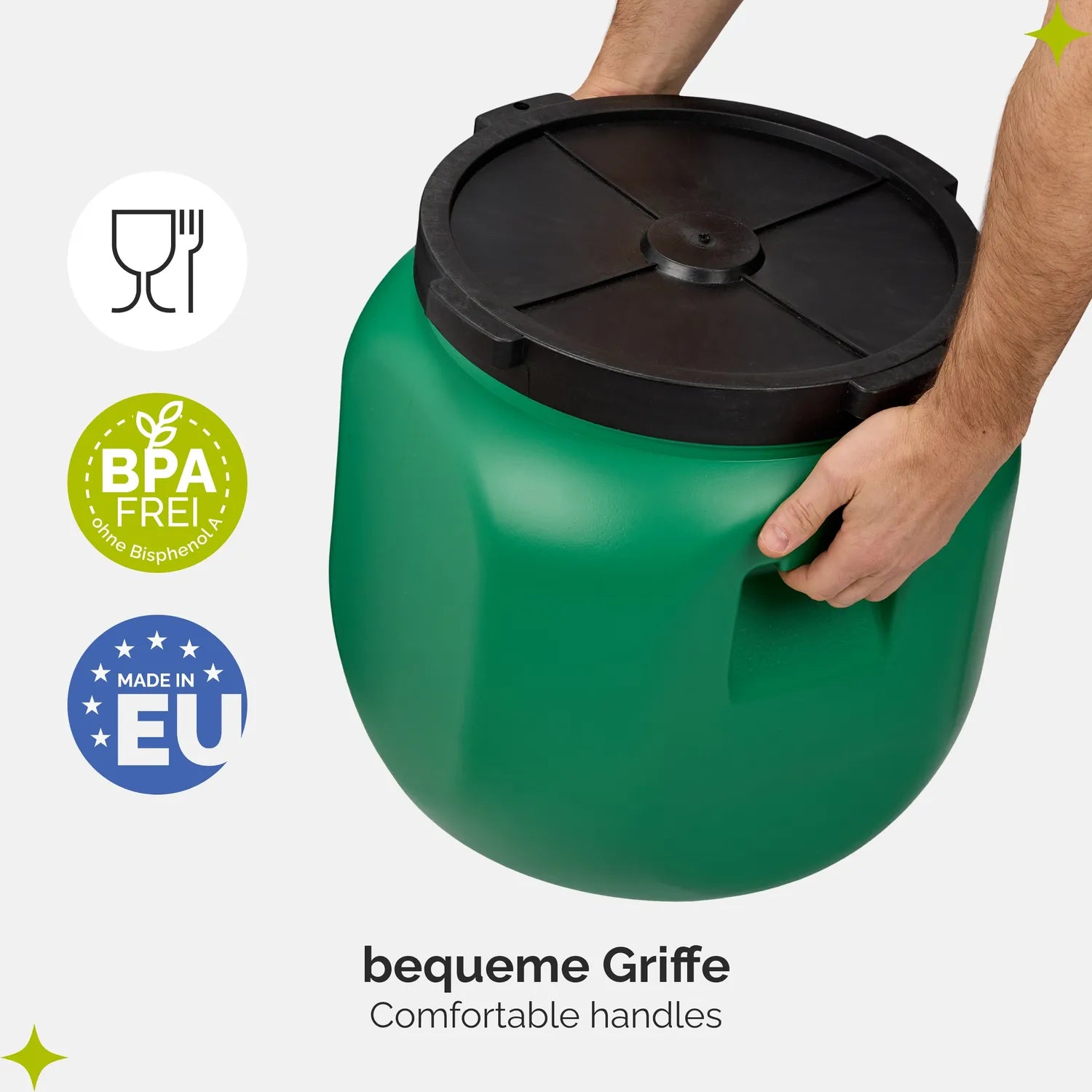 #Farbe_Grün mit Hahn#Kapazität_40 L