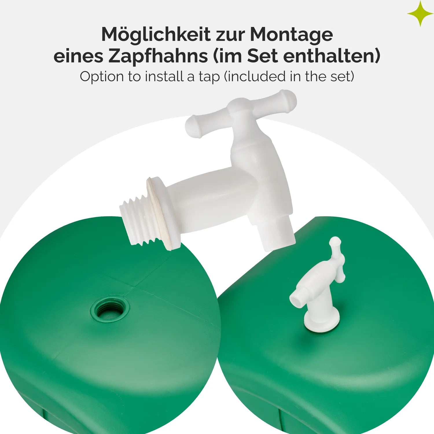 #Farbe_Grün mit Hahn#Kapazität_60 L