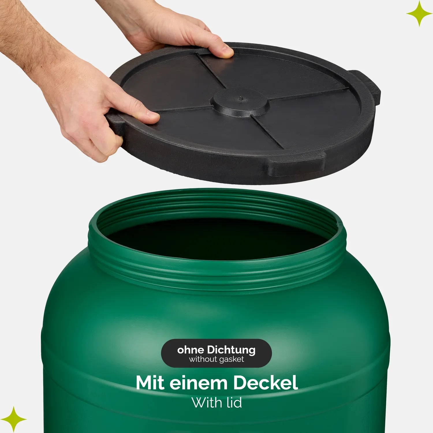 #Farbe_Grün mit Hahn#Kapazität_120 L