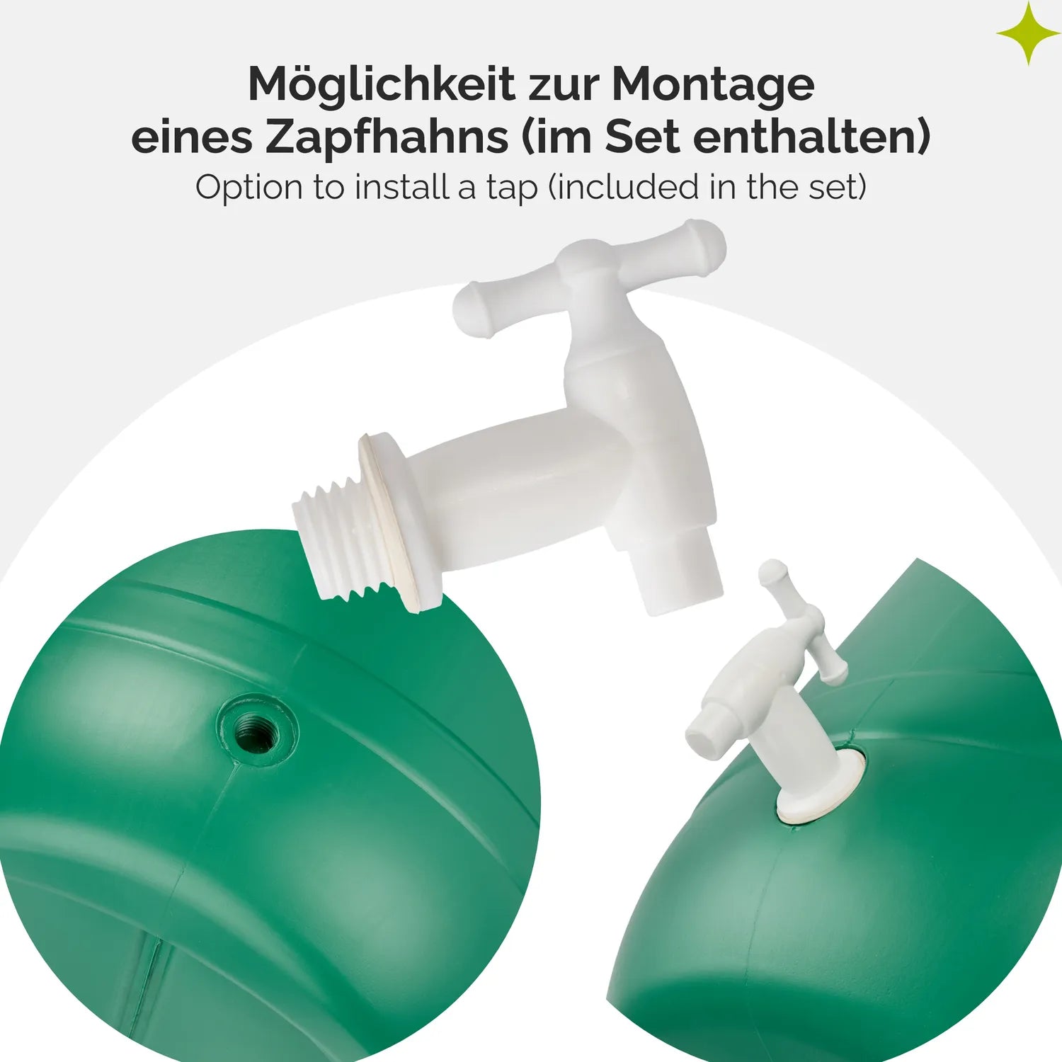 #Farbe_Grün mit Hahn#Kapazität_220 L