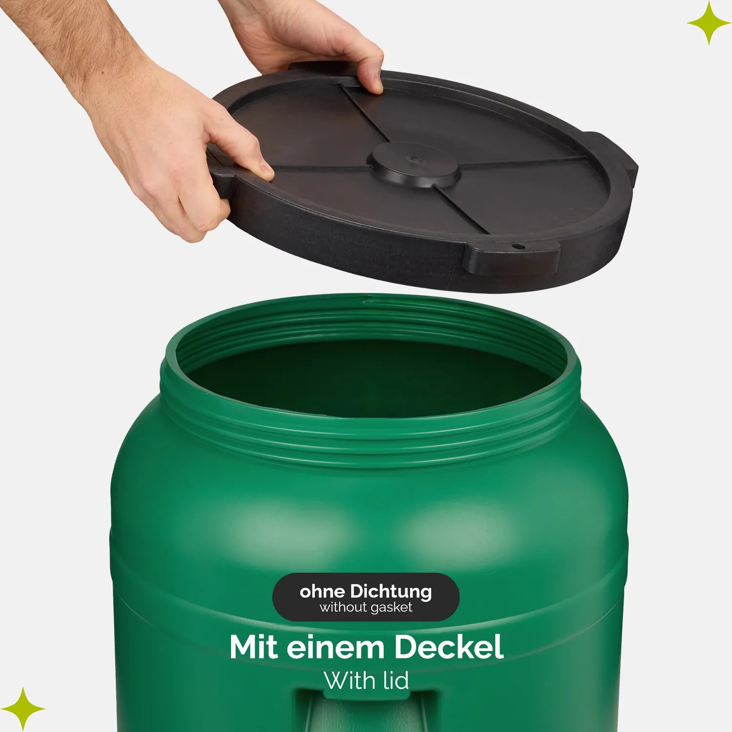 #Farbe_Grün mit Hahn#Kapazität_80 L