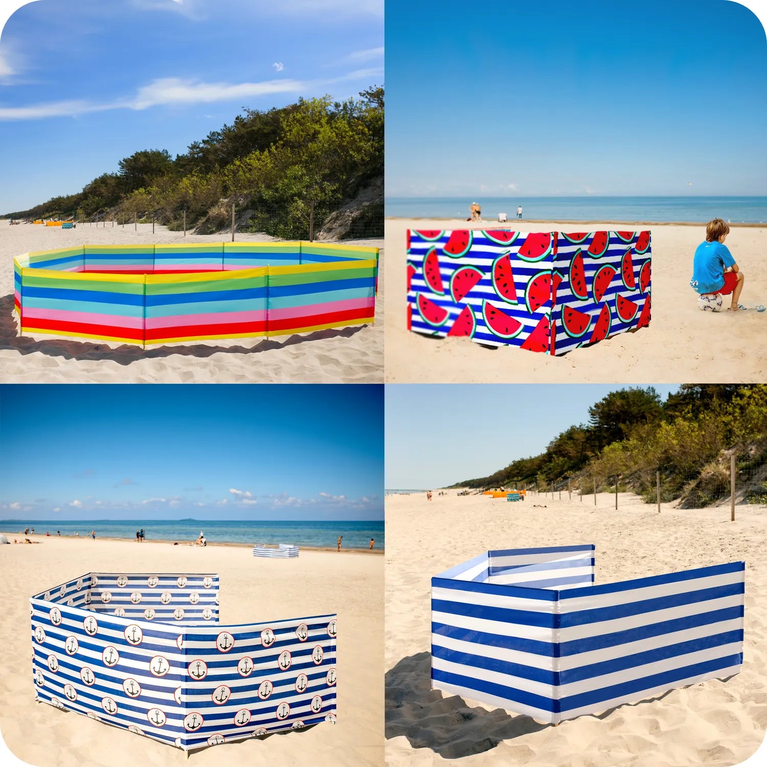 Strand Sichtschutz 4m lang mit Gummihammer GAEX001