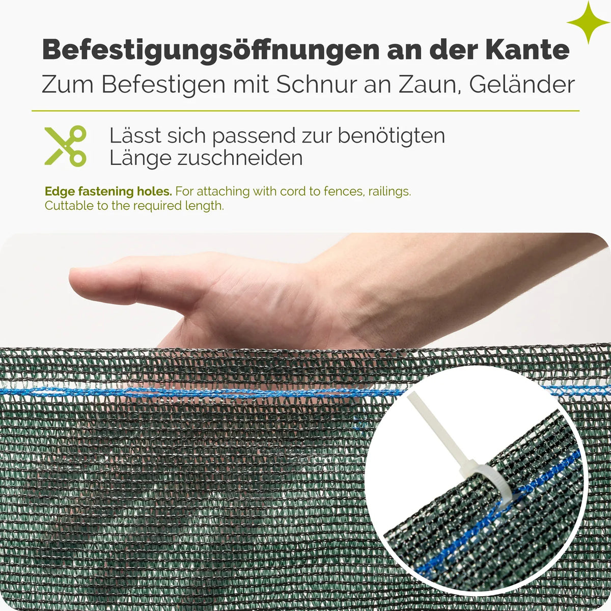 Schattiernetz 1,5x50 m Schattierungsnetz aus HDPE 135 g/m² GD-0255