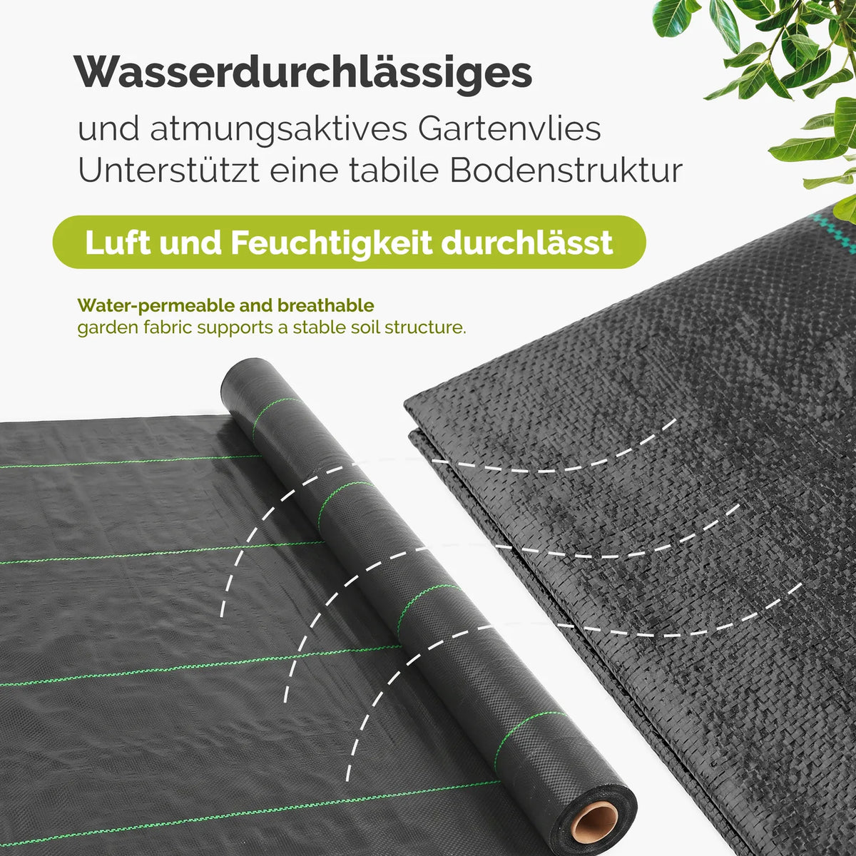 Unkrautvlies 90 g/m² wasserdurchlässig aus PP Gewebe GD-0193