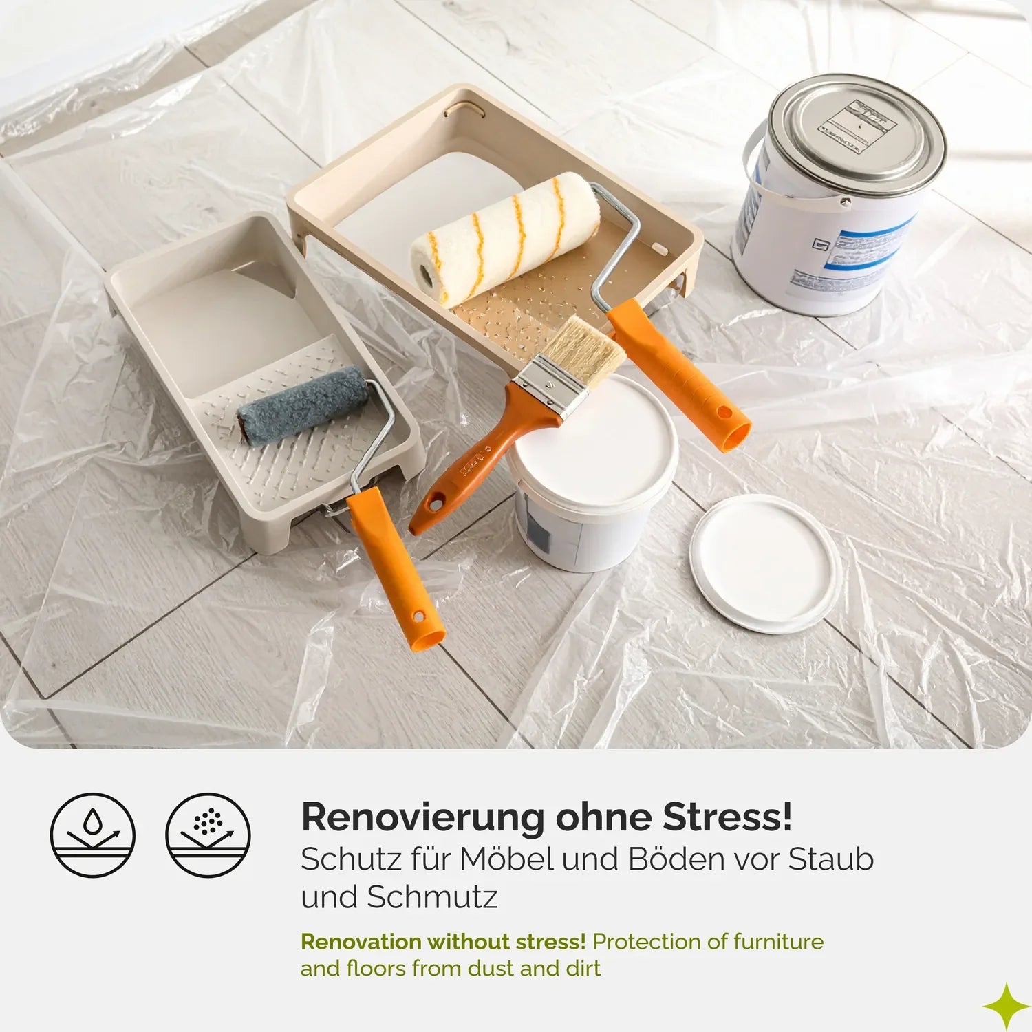 Abdeckfolie 4x5 m Transparent HDPE – Reißfeste Malerfolie für Renovierung & Möbel-Schutz GD-0166