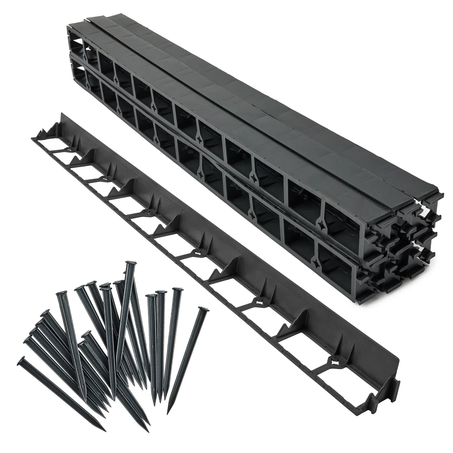 #Farbe_Schwarz#Größe_12 m x 5,8 cm mit 50 Befestigungsnägel#Menge_12 Stück