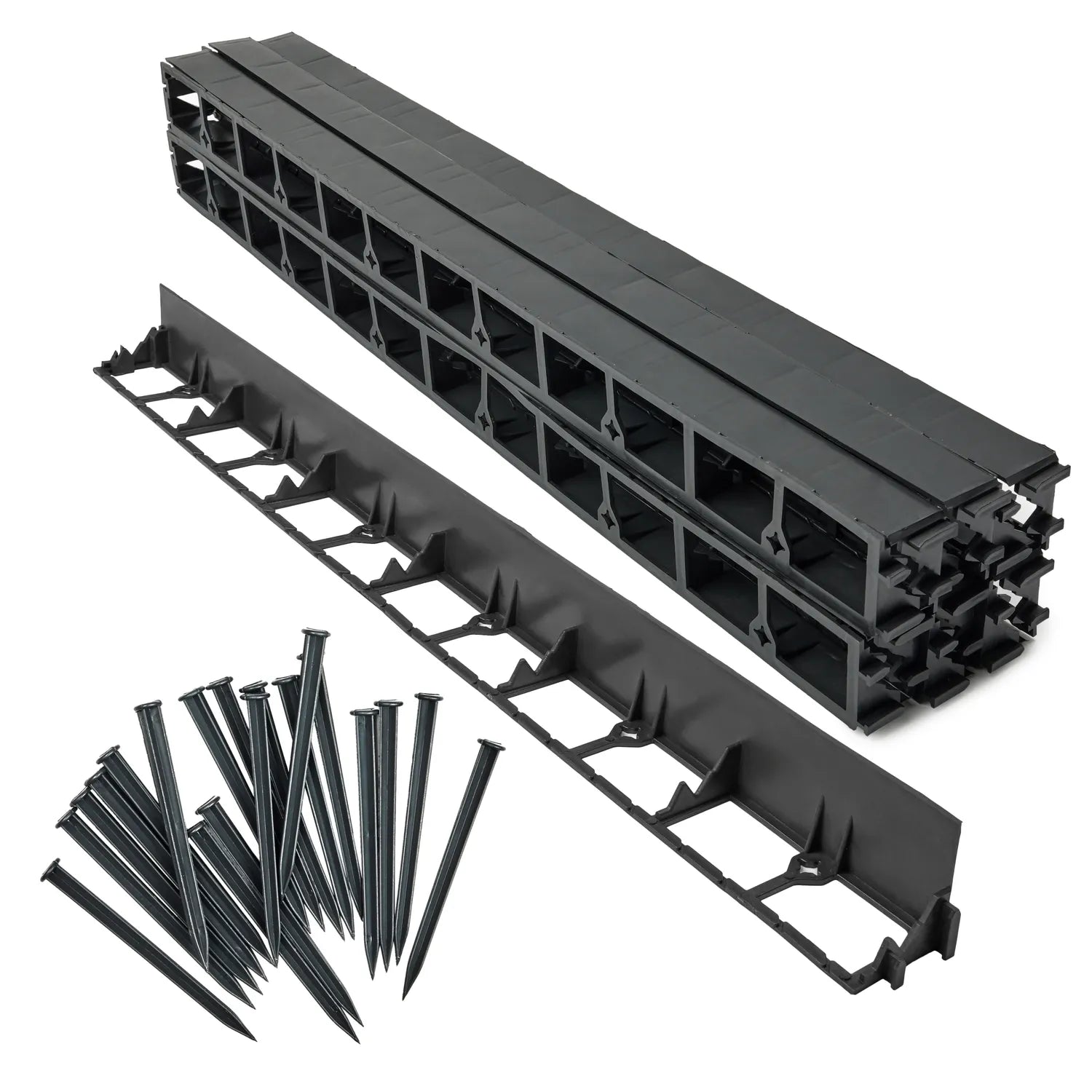 #Farbe_Schwarz#Größe_12 m x 7,8 cm mit 50 Befestigungsnägel#Menge_12 Stück