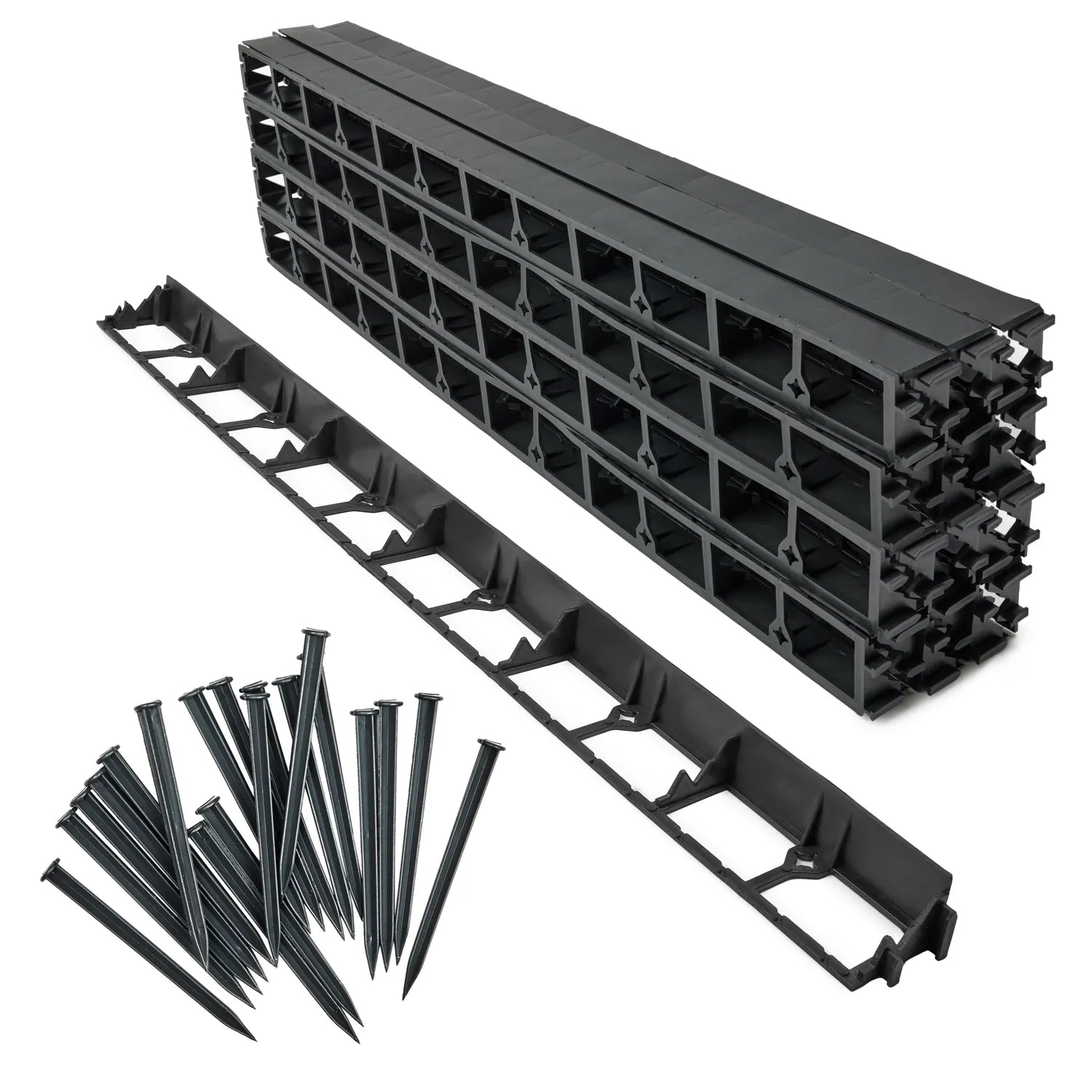 #Farbe_Schwarz#Größe_24 m x 4,5 cm mit 100 Befestigungsnägel#Menge_24 Stück