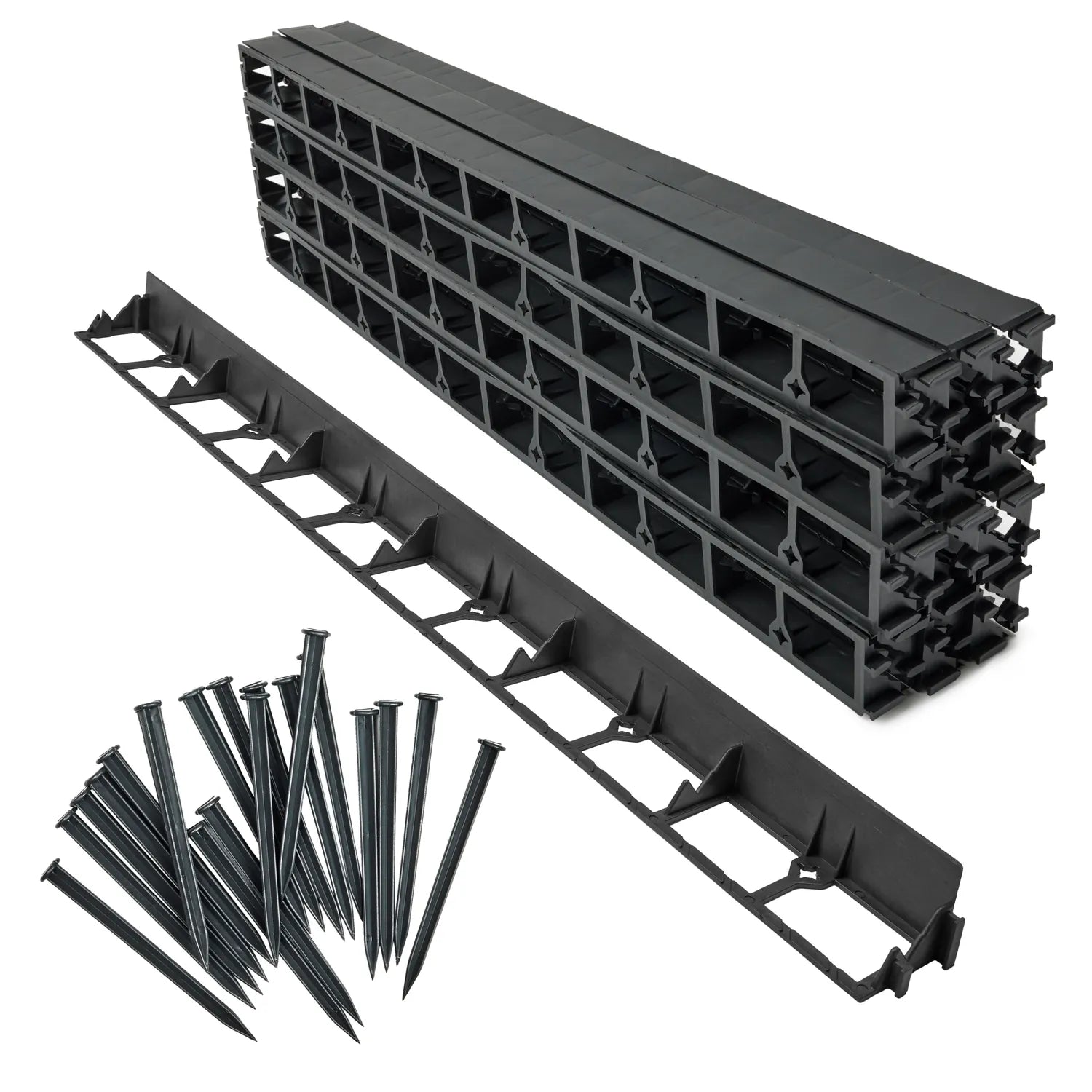 #Farbe_Schwarz#Größe_24 m x 5,8 cm mit 100 Befestigungsnägel#Menge_24 Stück