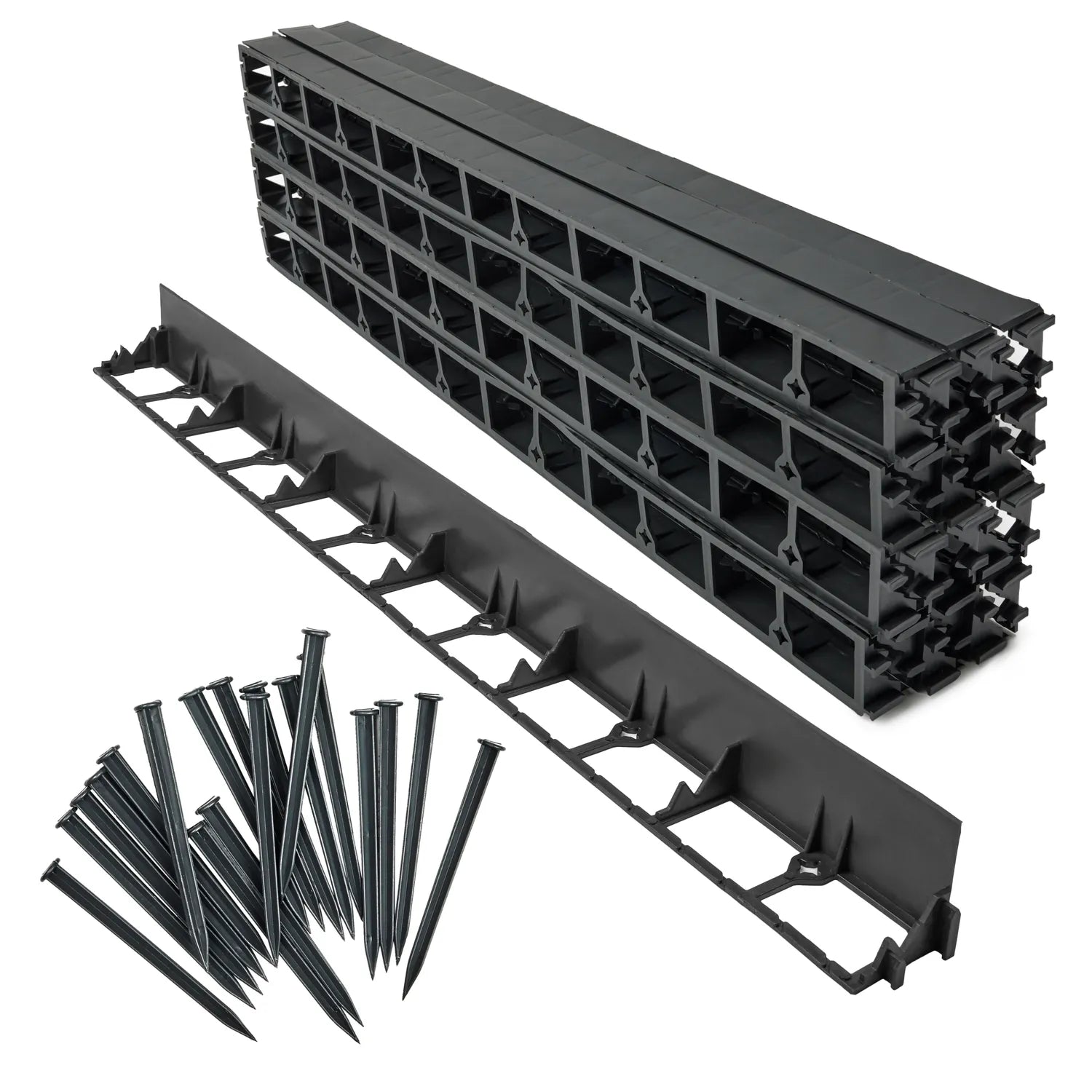 #Farbe_Schwarz#Größe_24 m x 7,8 cm mit 100 Befestigungsnägel#Menge_24 Stück