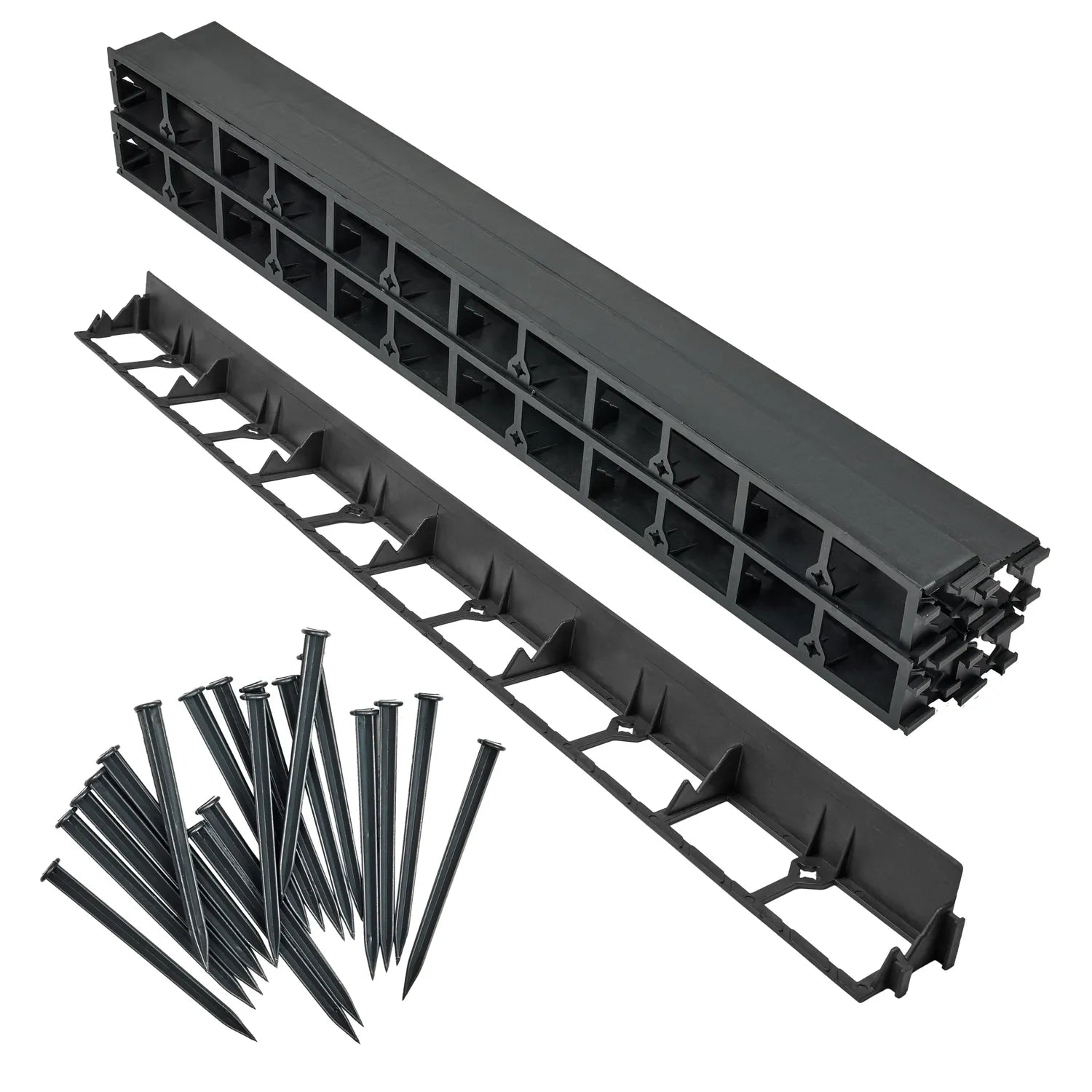 #Farbe_Schwarz#Größe_8 m x 5,8 cm mit 50 Befestigungsnägel#Menge_8 Stück