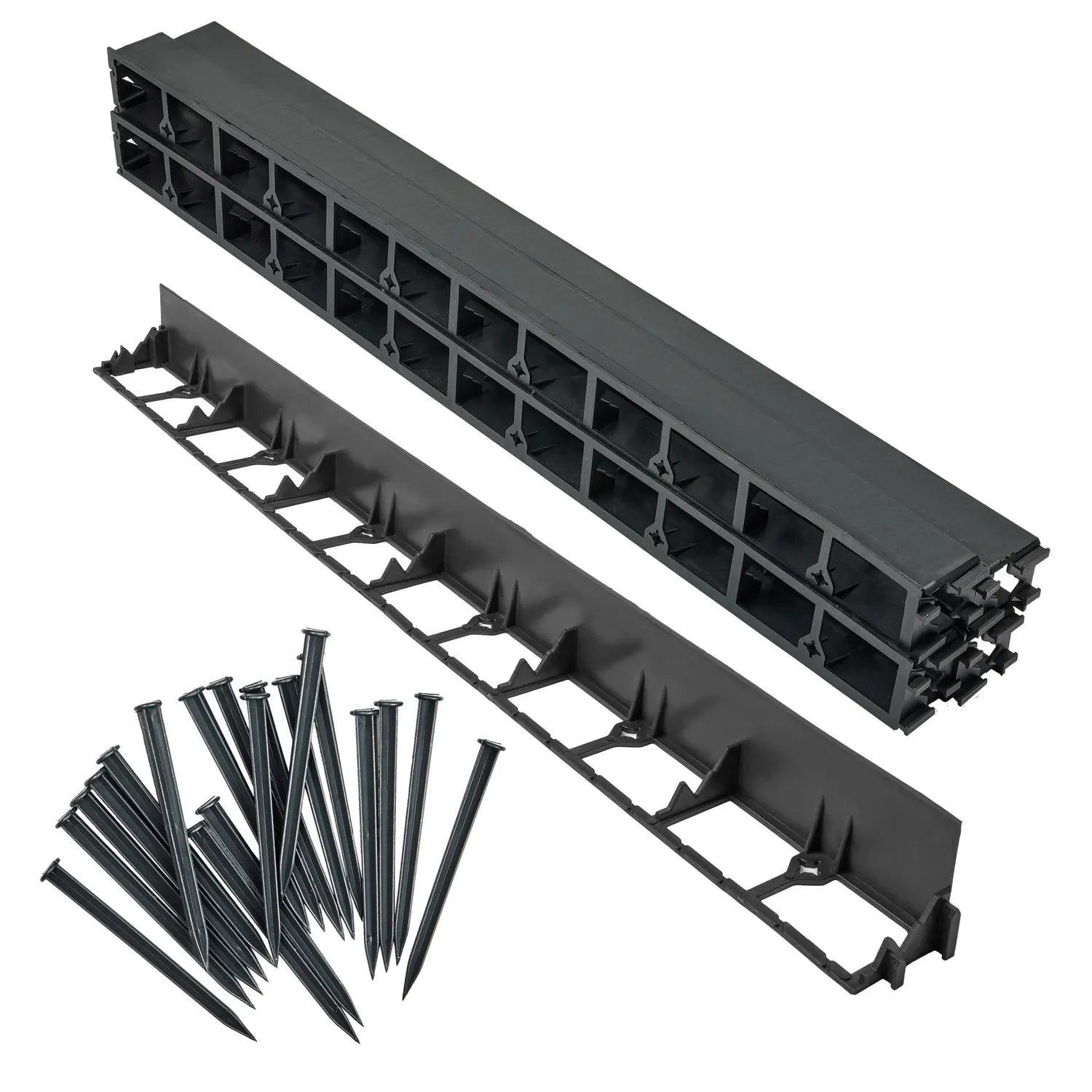 #Farbe_Schwarz#Größe_8 m x 7,8 cm mit 50 Befestigungsnägel#Menge_8 Stück