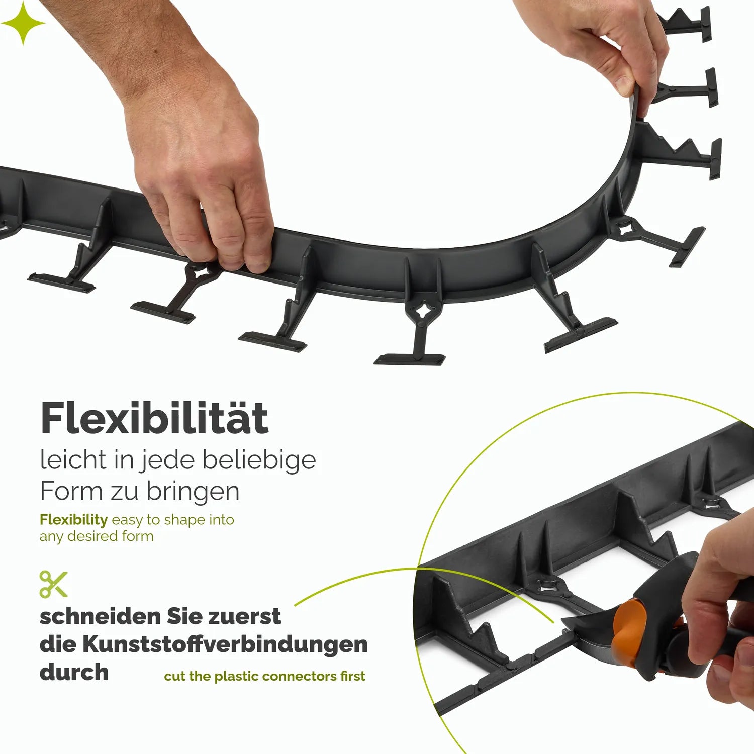 Beeteinfassung Kunststoff Bordstein mit Befestigungsankern GD-0157