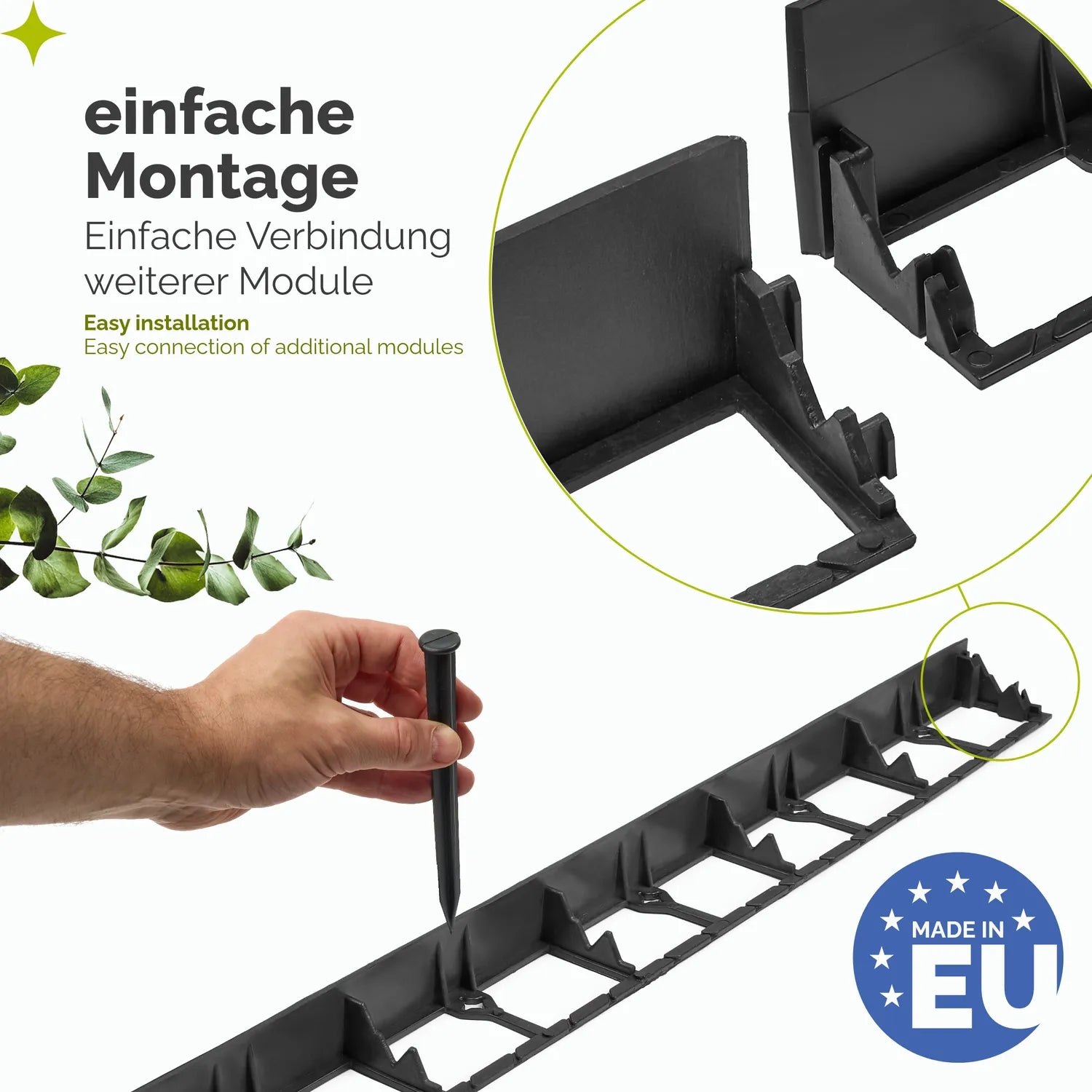 Beeteinfassung Kunststoff Bordstein mit Befestigungsankern GD-0157