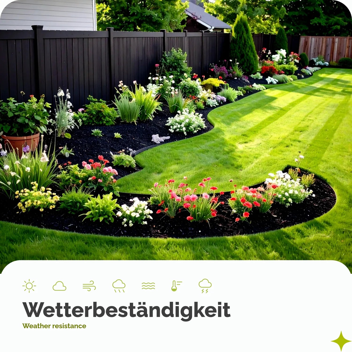 Beeteinfassung Kunststoff Bordstein mit Befestigungsankern GD-0157