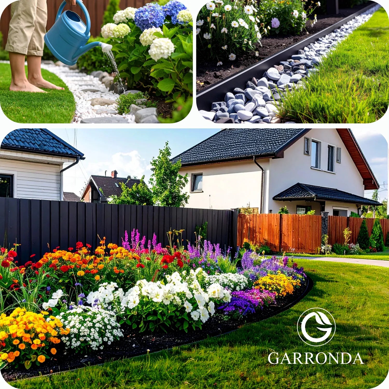 Beeteinfassung Kunststoff Bordstein mit Befestigungsankern GD-0157