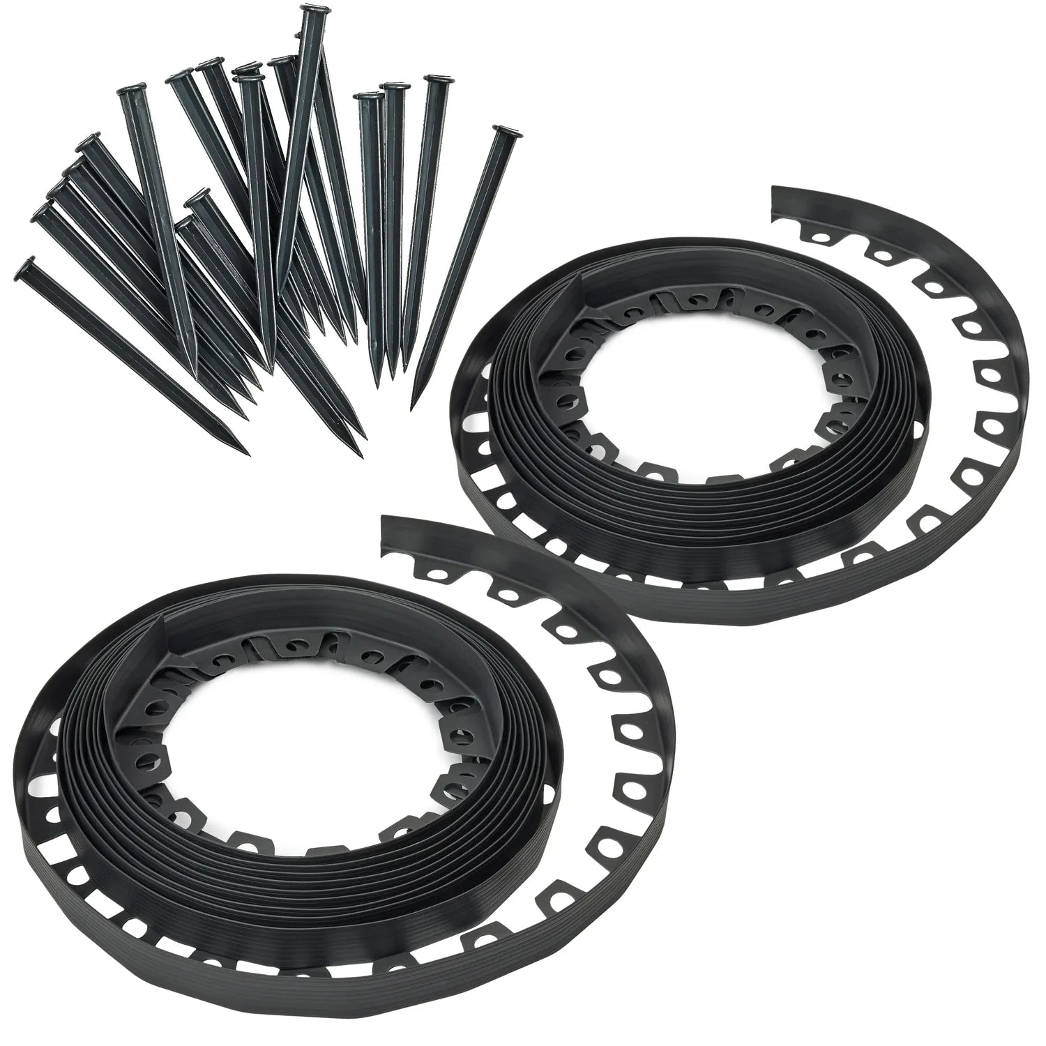 #Farbe_Schwarz#Größe_20 m x 4 cm mit 40 Befestigungsnägel