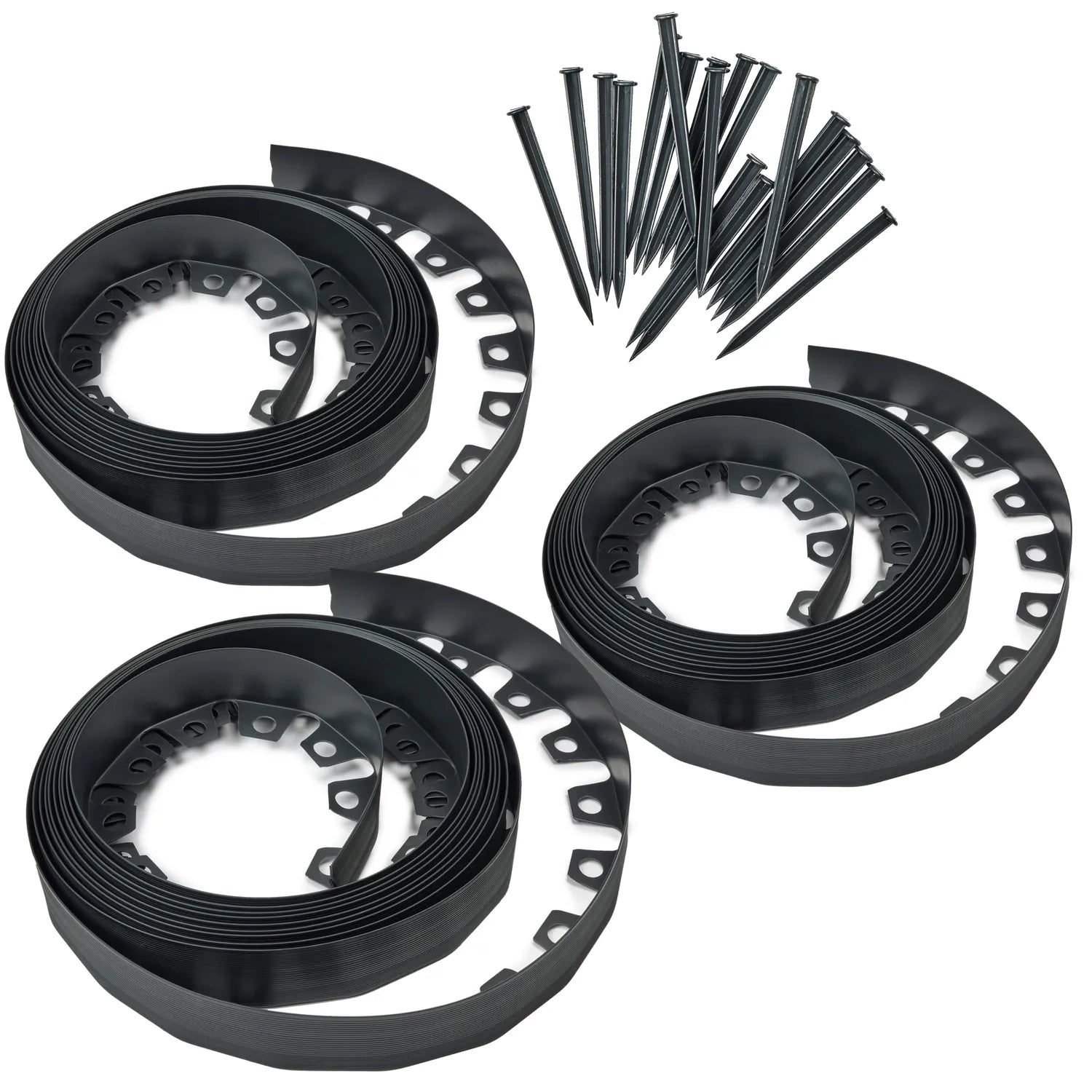 #Farbe_Schwarz#Größe_30 m x 6 cm mit 60 Befestigungsnägel