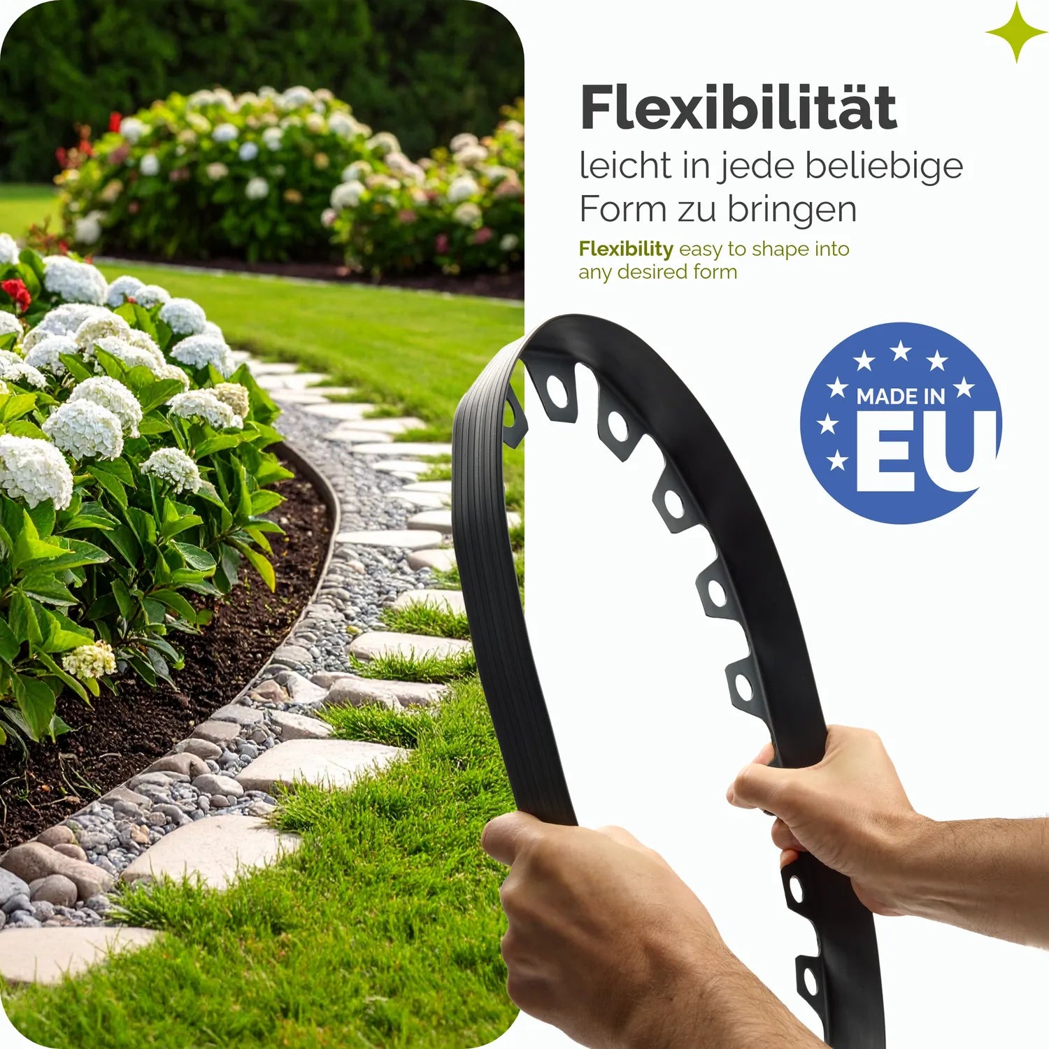 Beeteinfassung Kunststoff Bordstein mit Befestigungsankern GD-0158