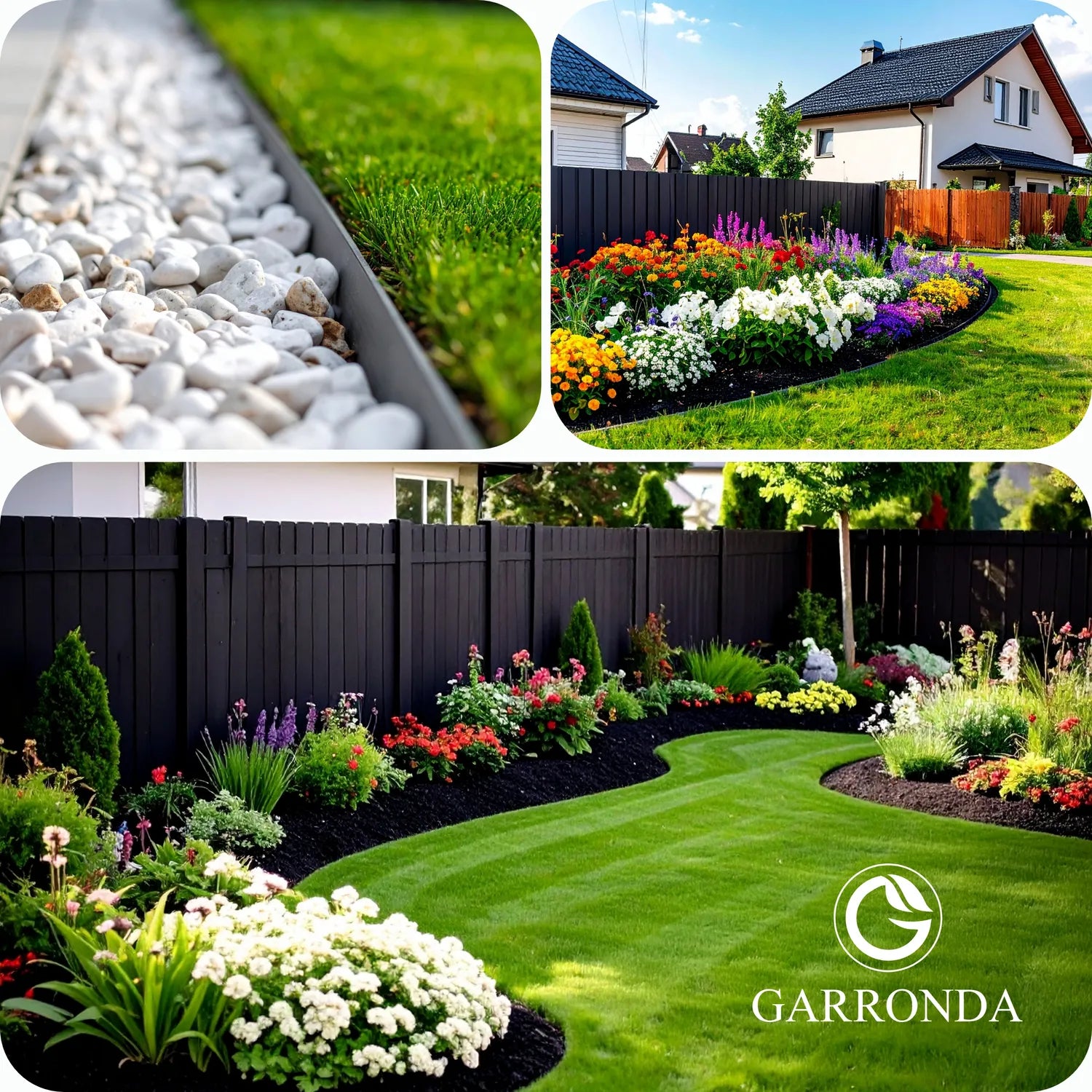 Beeteinfassung Kunststoff Bordstein mit Befestigungsankern GD-0158