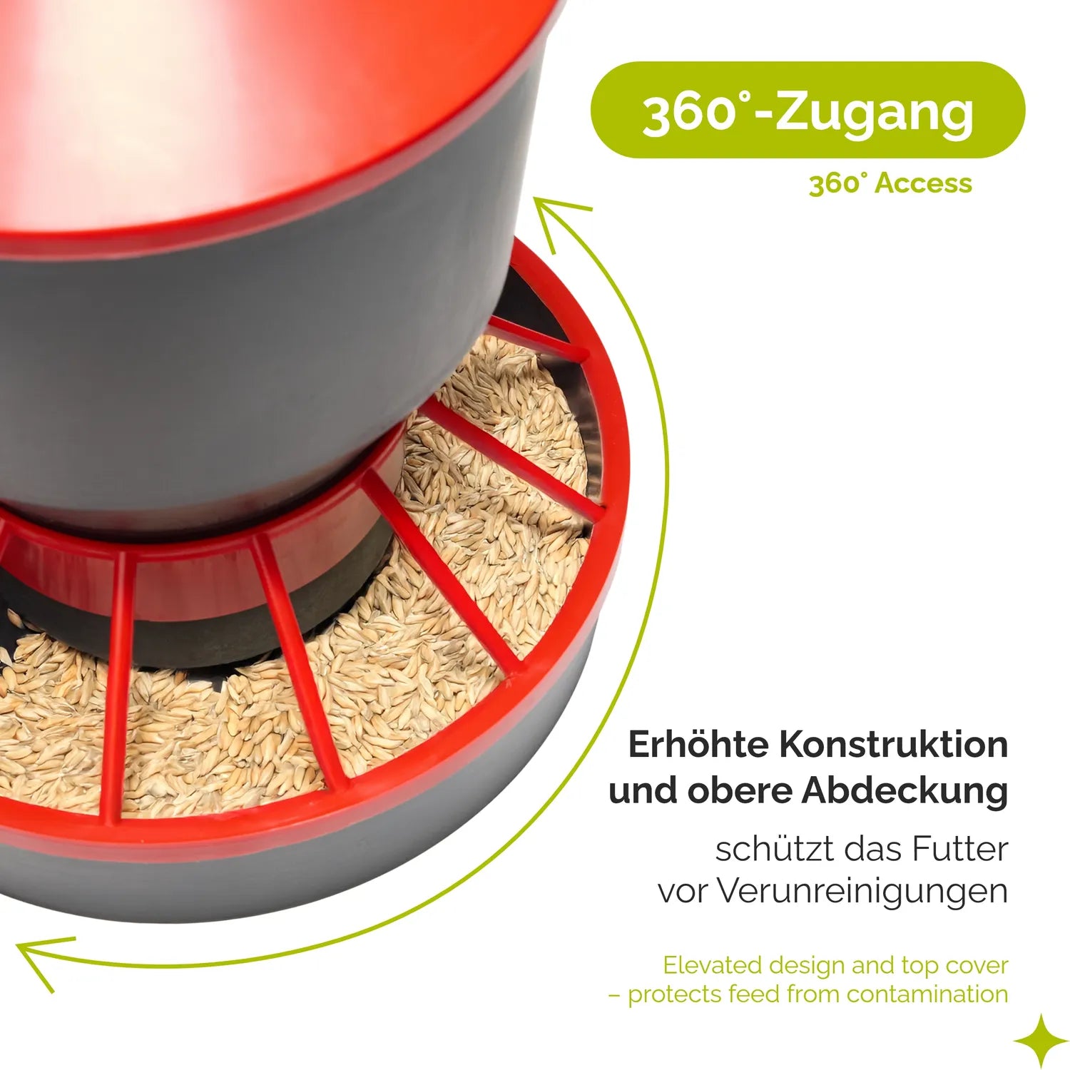 Futterautomat für Hühner leicht zu reinigen 3 - 22 KG GD-0151