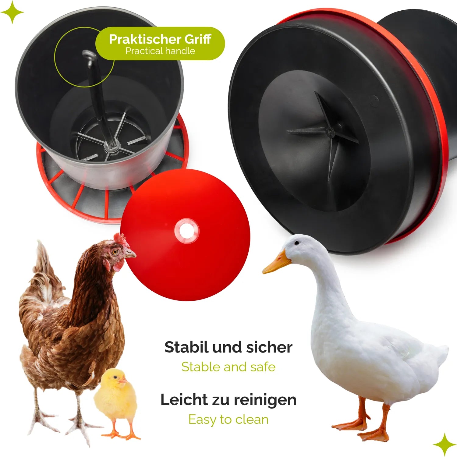 Futterautomat für Hühner leicht zu reinigen 3 - 22 KG GD-0151