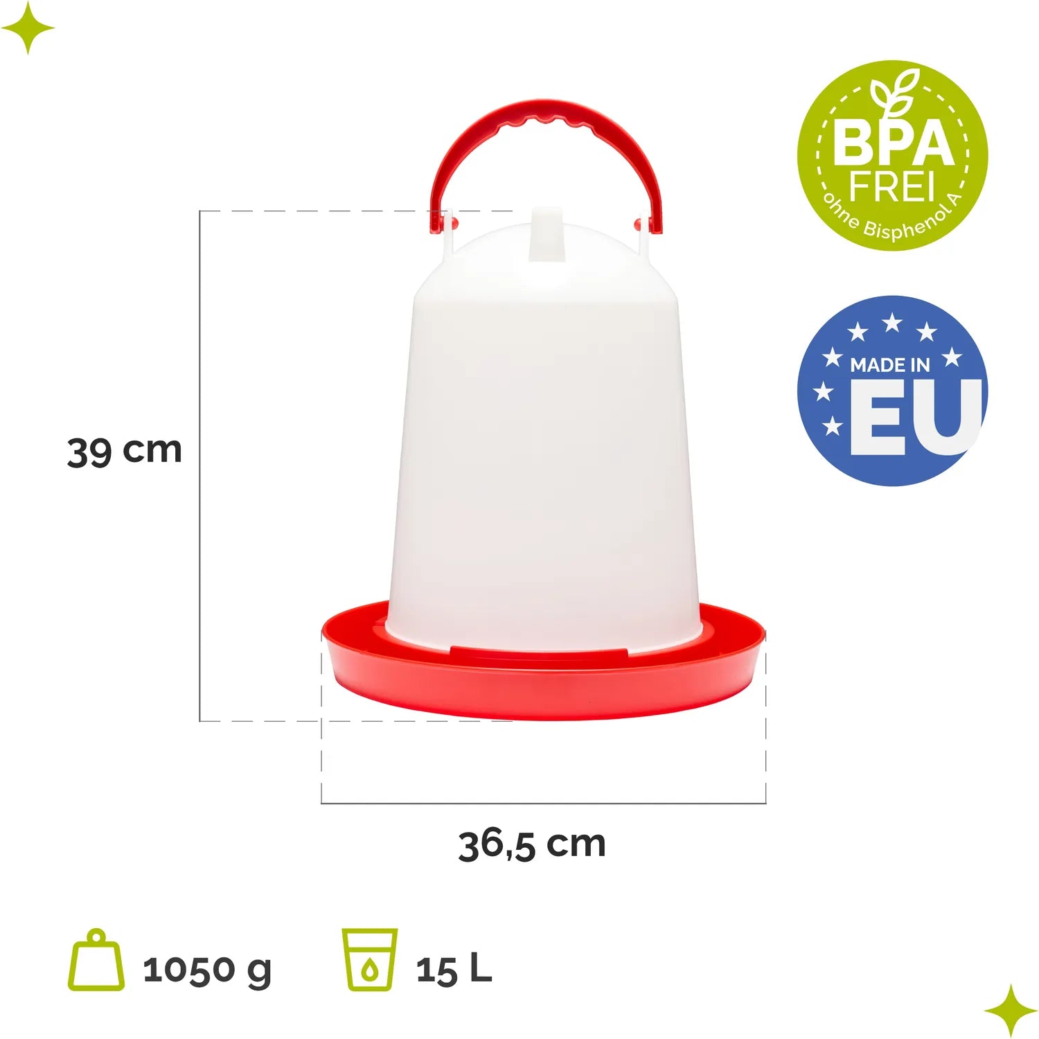 #Farbe_Rot/Weiß#Größe_15 L