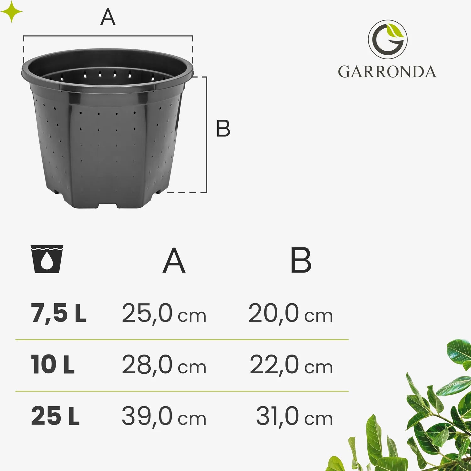 Pflanztöpfe für Nadelpflanzen - große Blumentöpfe aus Kunststoff GD-0205