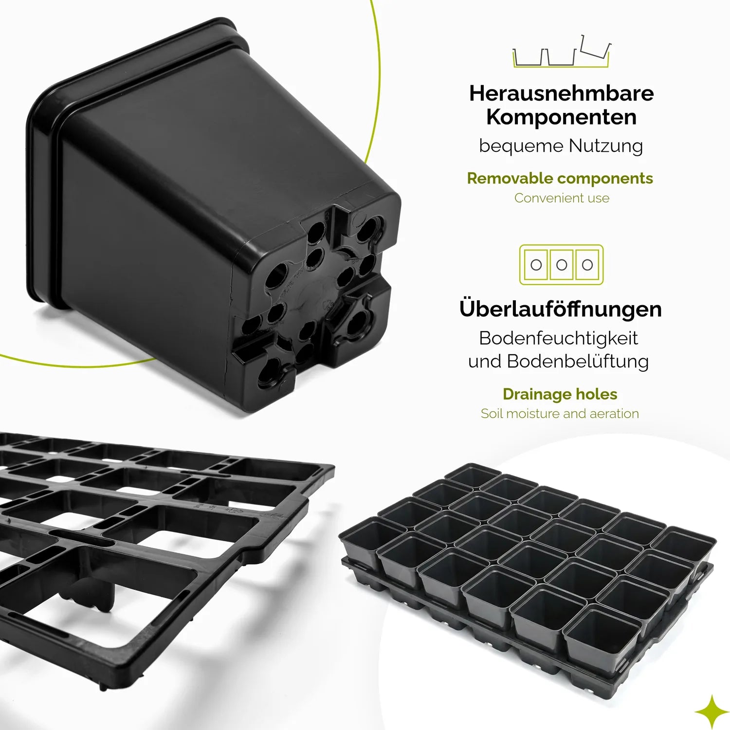 #Größe_Transporttray mit 24 x 0,5L quadratisch Töpfen