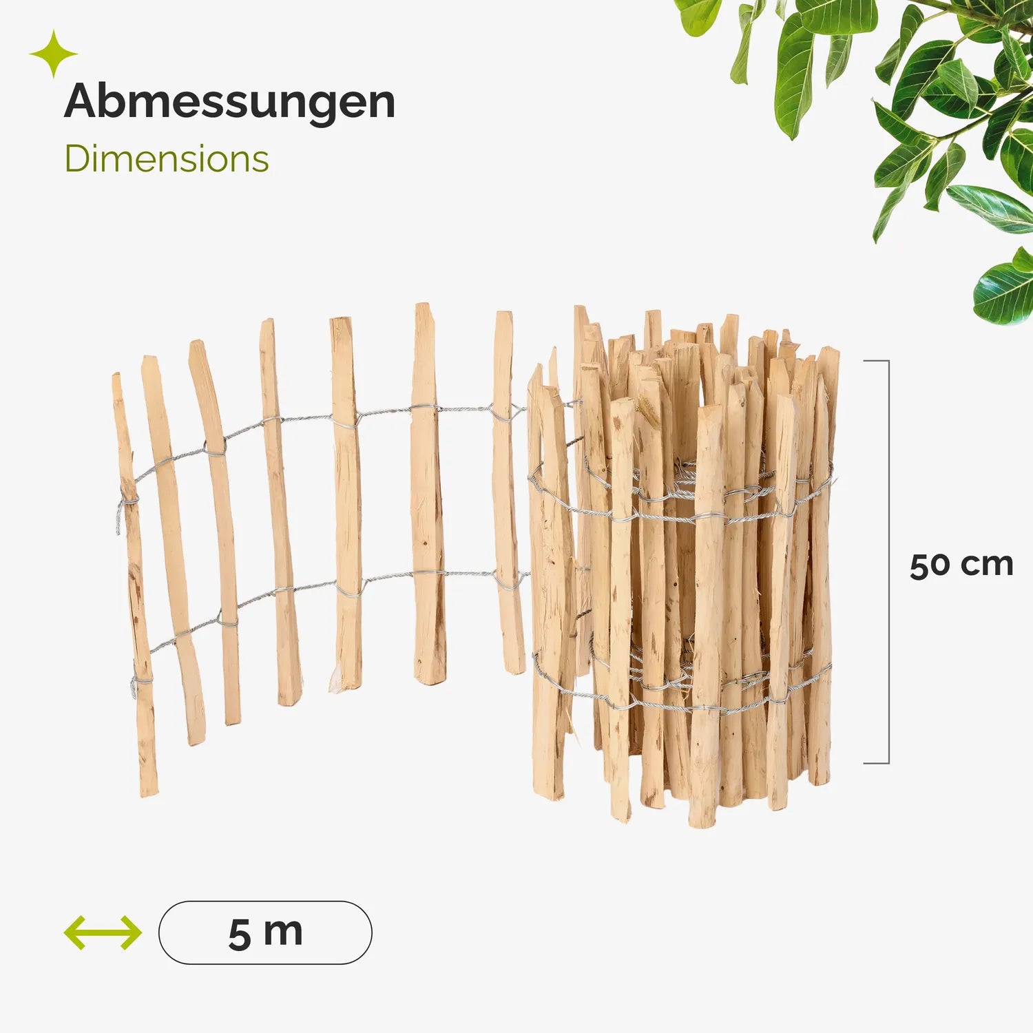 #Farbe_Natural (Elementabstand 7-8 cm)#Größe_50 cm x 5m