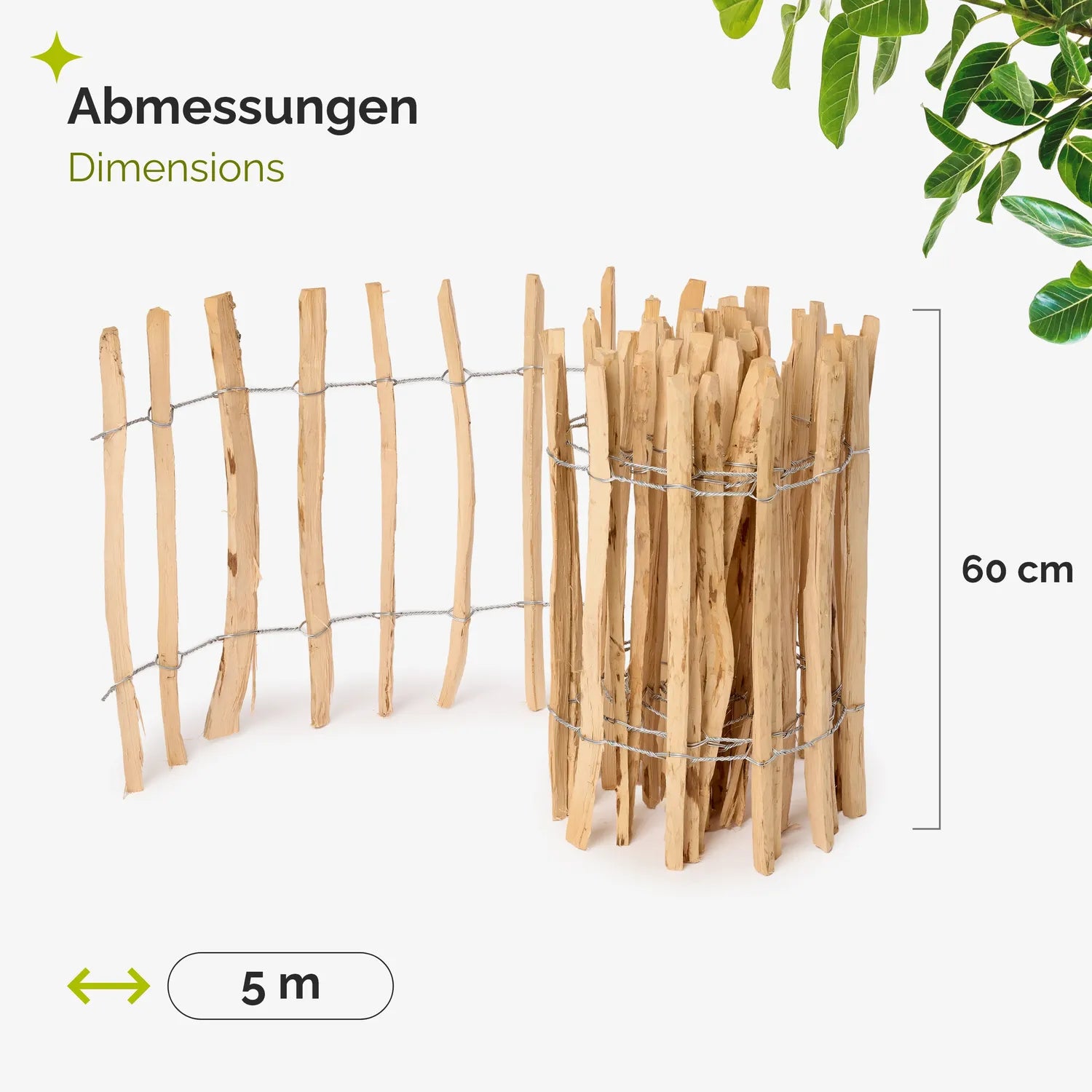#Farbe_Natural (Elementabstand 7-8 cm)#Größe_60 cm x 5m