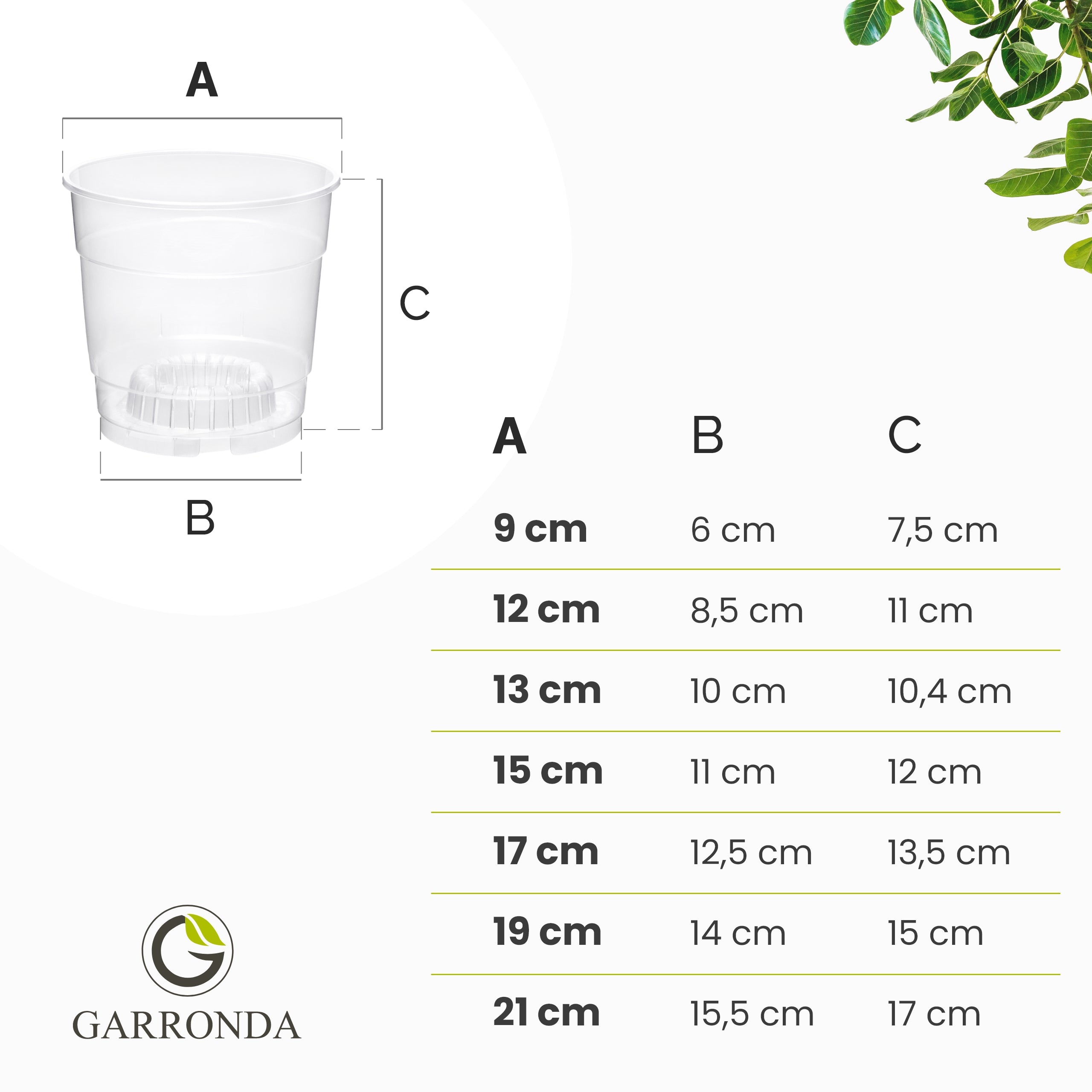 Blumentopf Transparent runder GD-0024