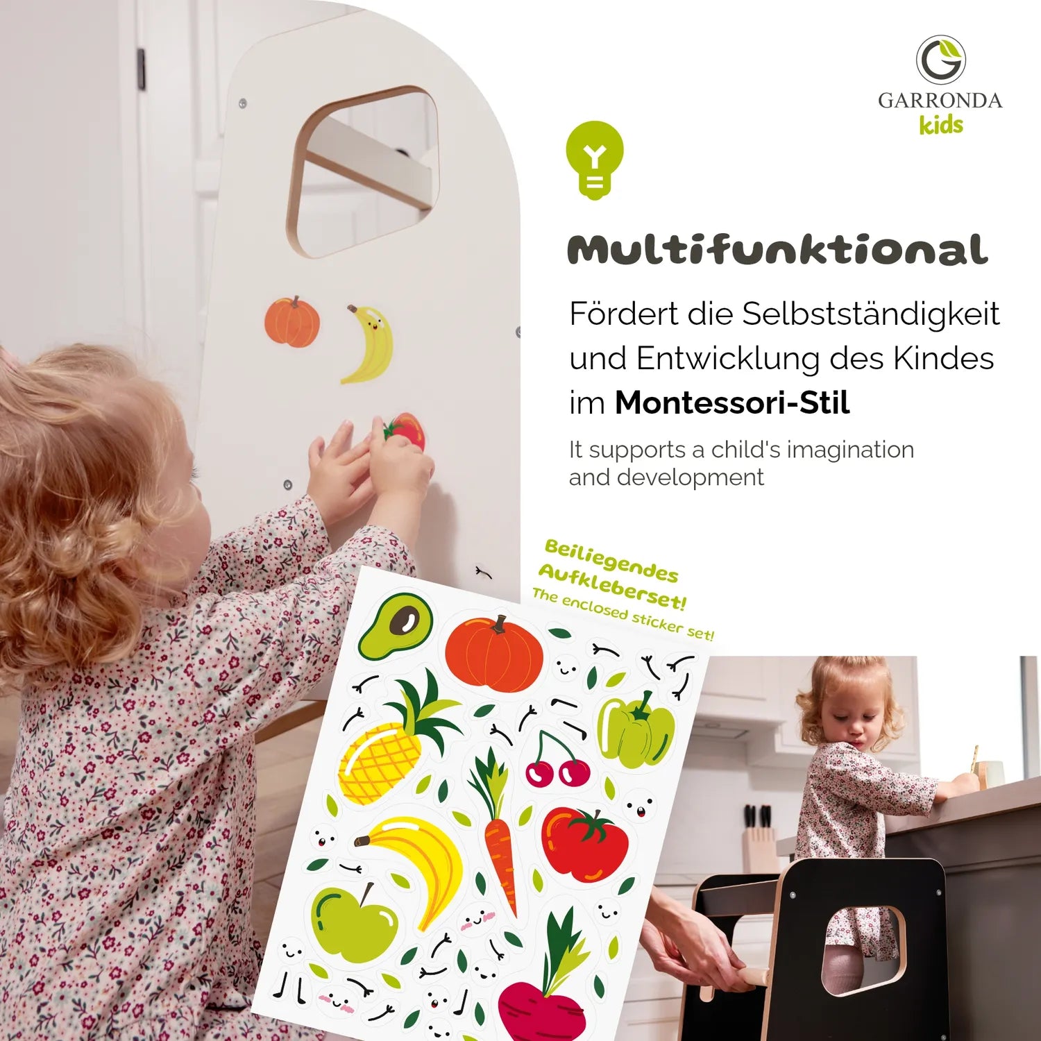 Kitchen Helper Lernturm für Kinder ab 1 Jahr Montessori GD-0056
