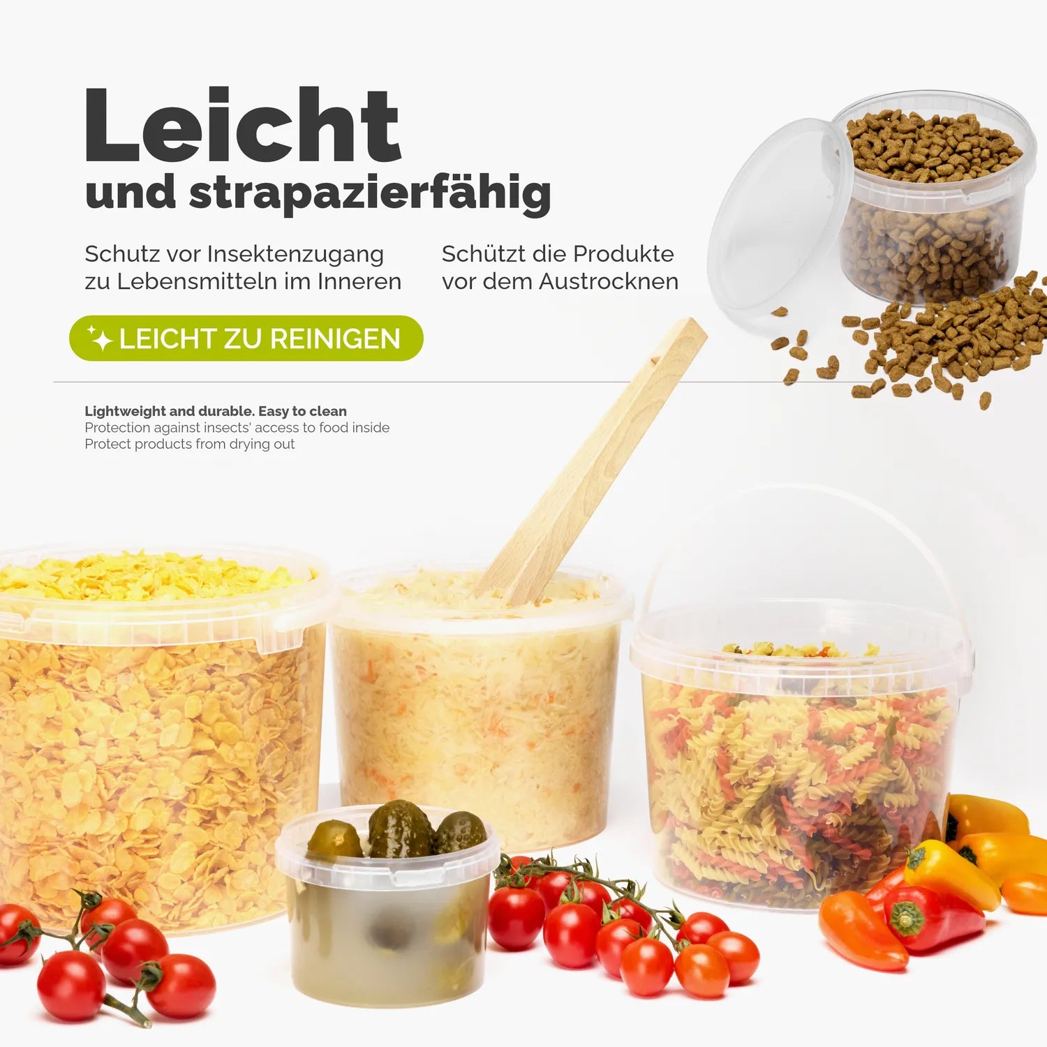 Eimer mit Deckel Transparent GD-0072