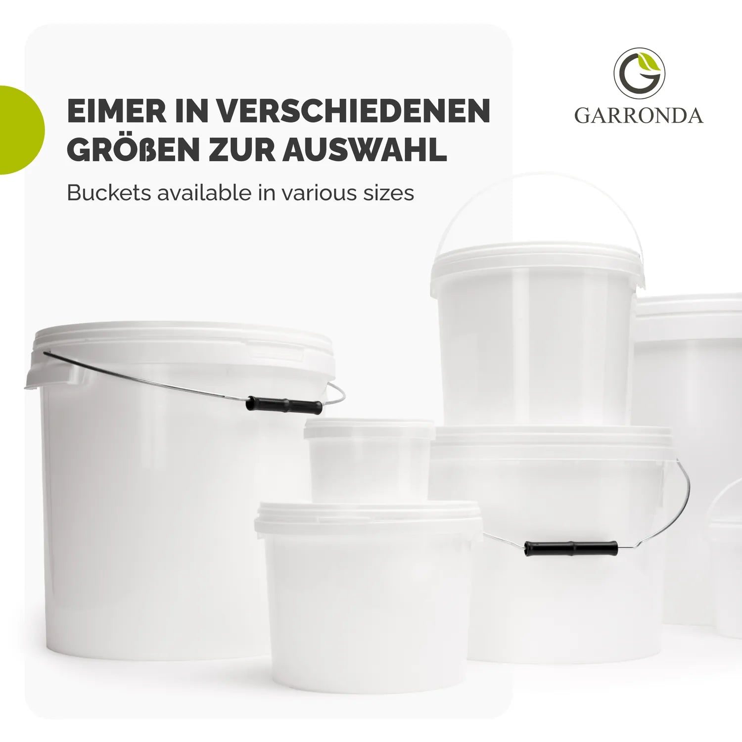 Eimer mit Deckel 0,5 bis 30 L für Lebensmittel Weiß GD-0071