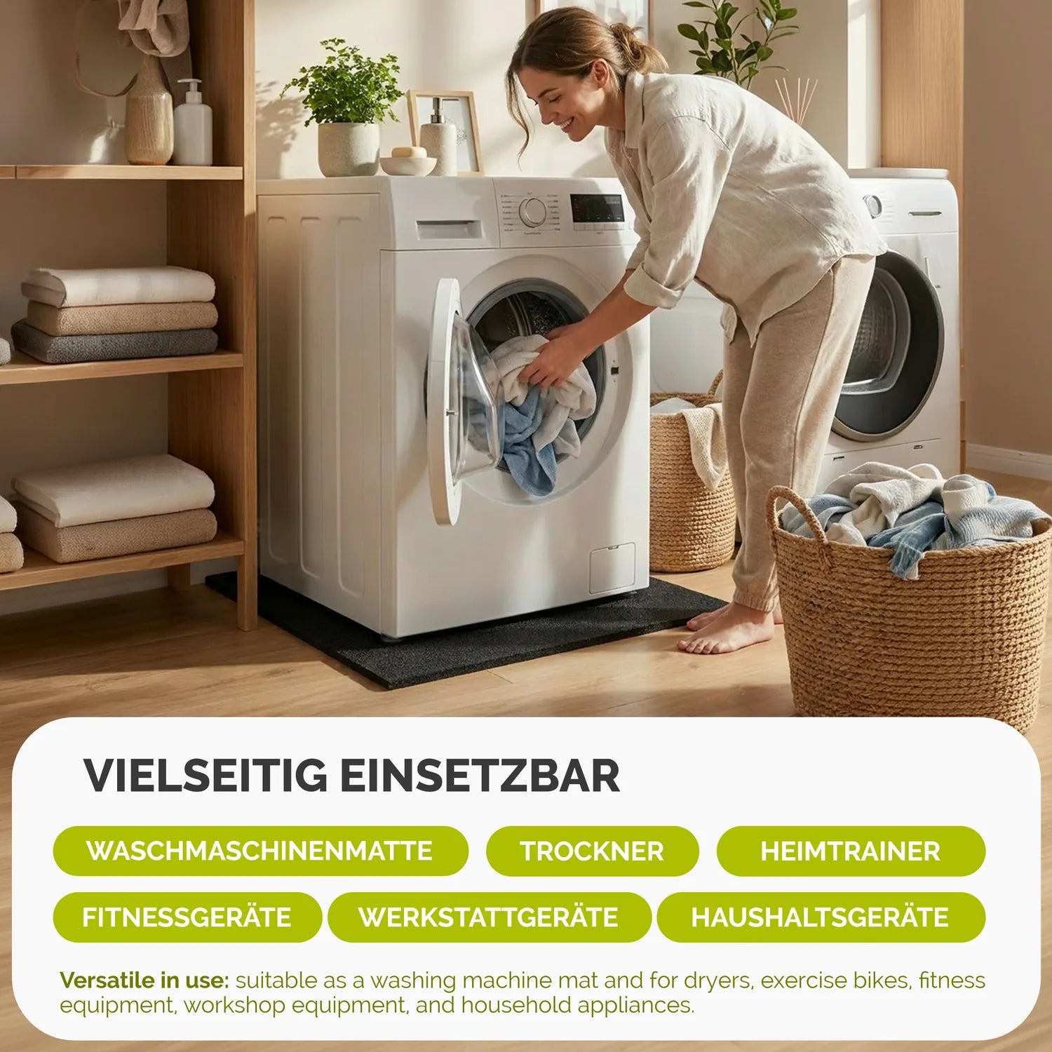 Antivibrationsmatte 60x60 cm - Trockner und Waschmaschinenmatte SBR GD-0251