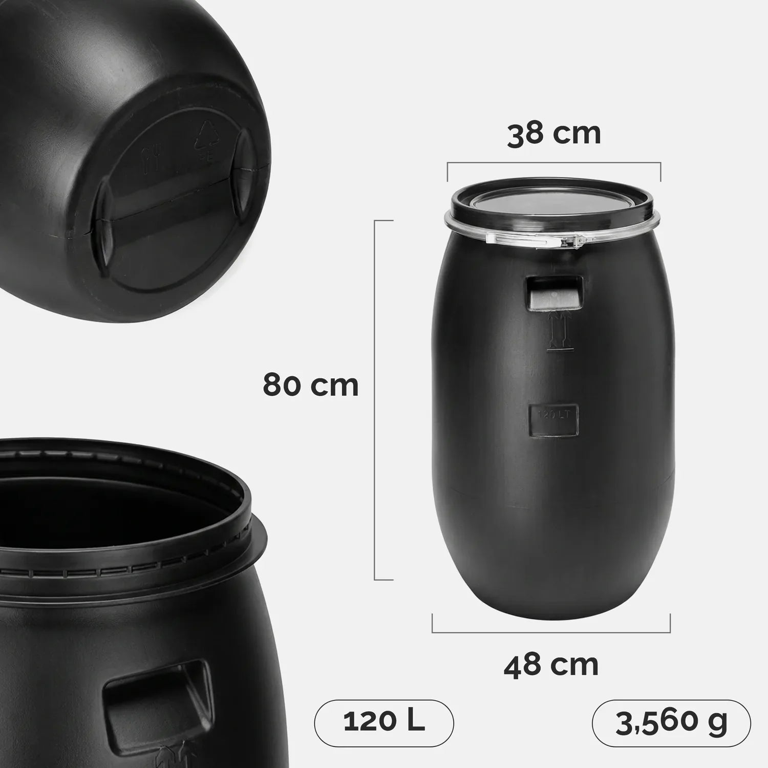#Farbe_Schwarz#Kapazität_120 L