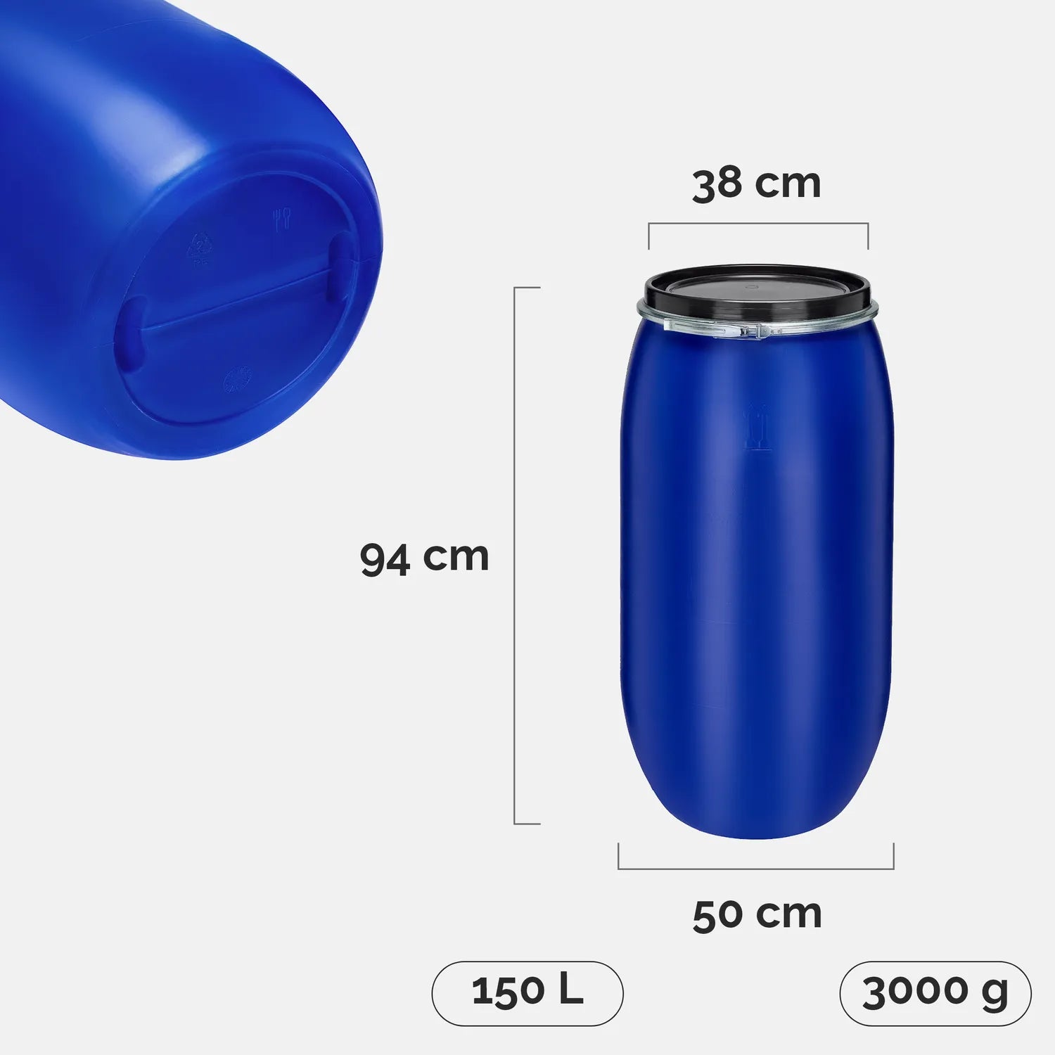 #Farbe_Blau#Kapazität_150 L